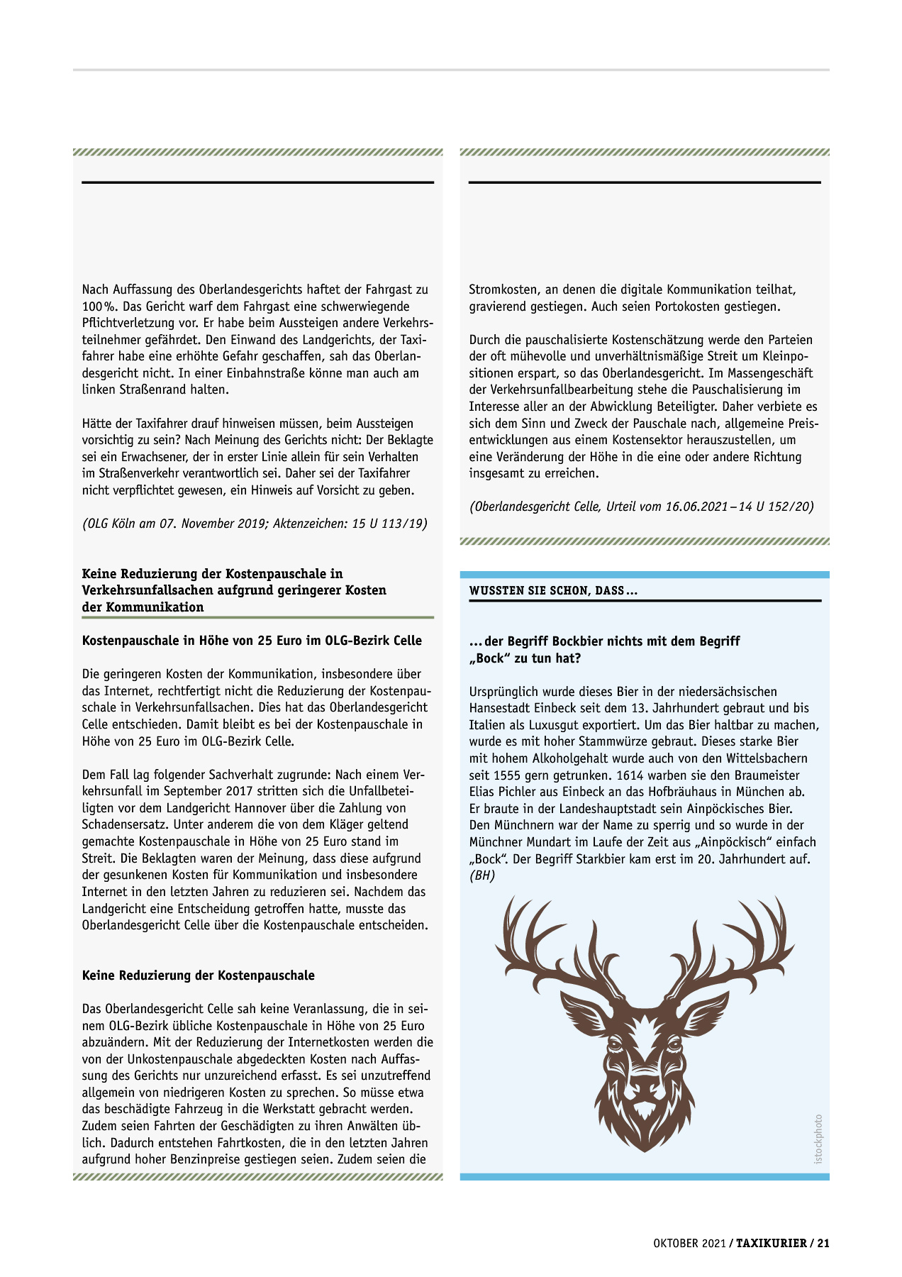 Originalseite 21 der Ausgabe Taxikurier Oktober 2021