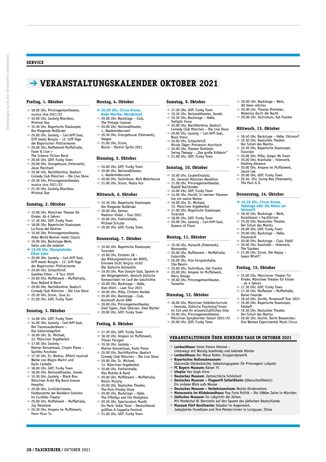 Originalseite 28 der Ausgabe Taxikurier Oktober 2021