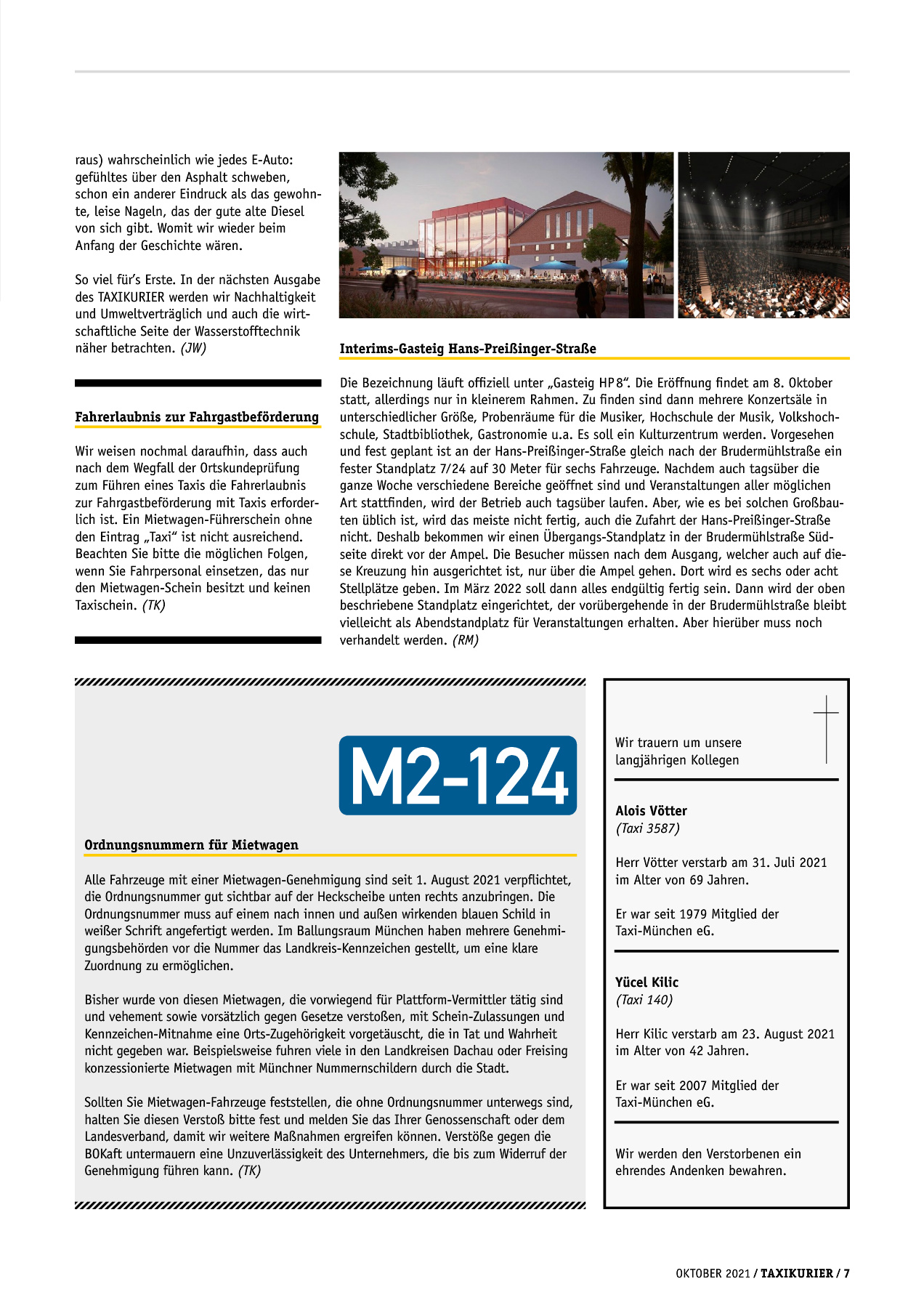 Originalseite 7 der Ausgabe Taxikurier Oktober 2021