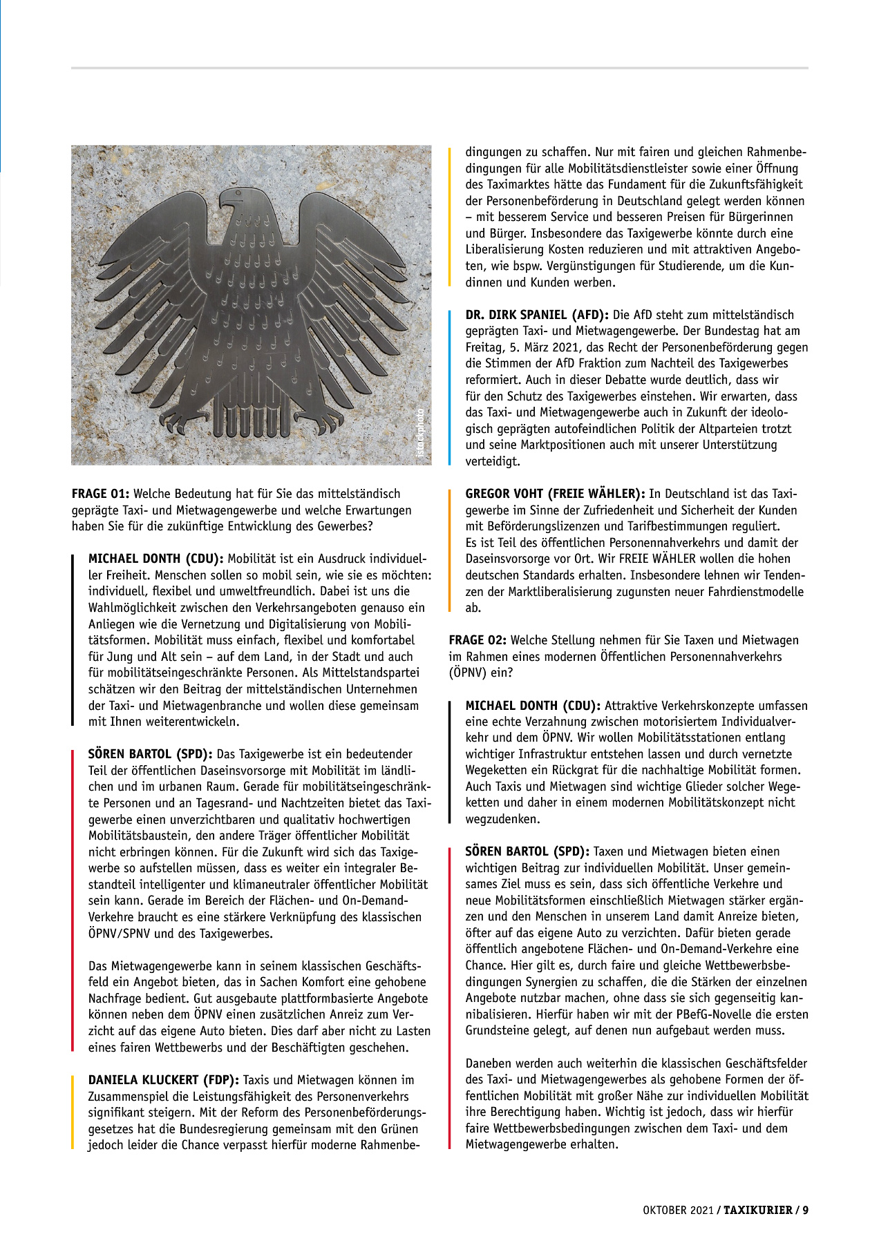 Originalseite 9 der Ausgabe Taxikurier Oktober 2021