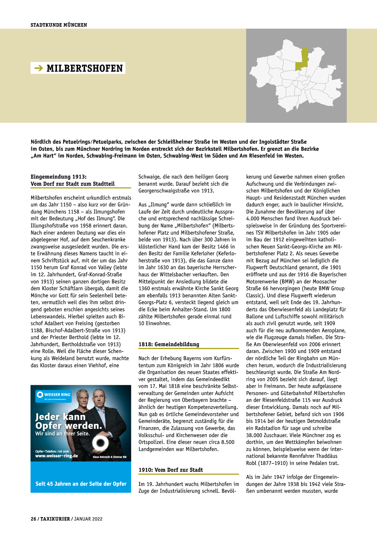 Originalseite 26 der Ausgabe Taxikurier Januar 2022