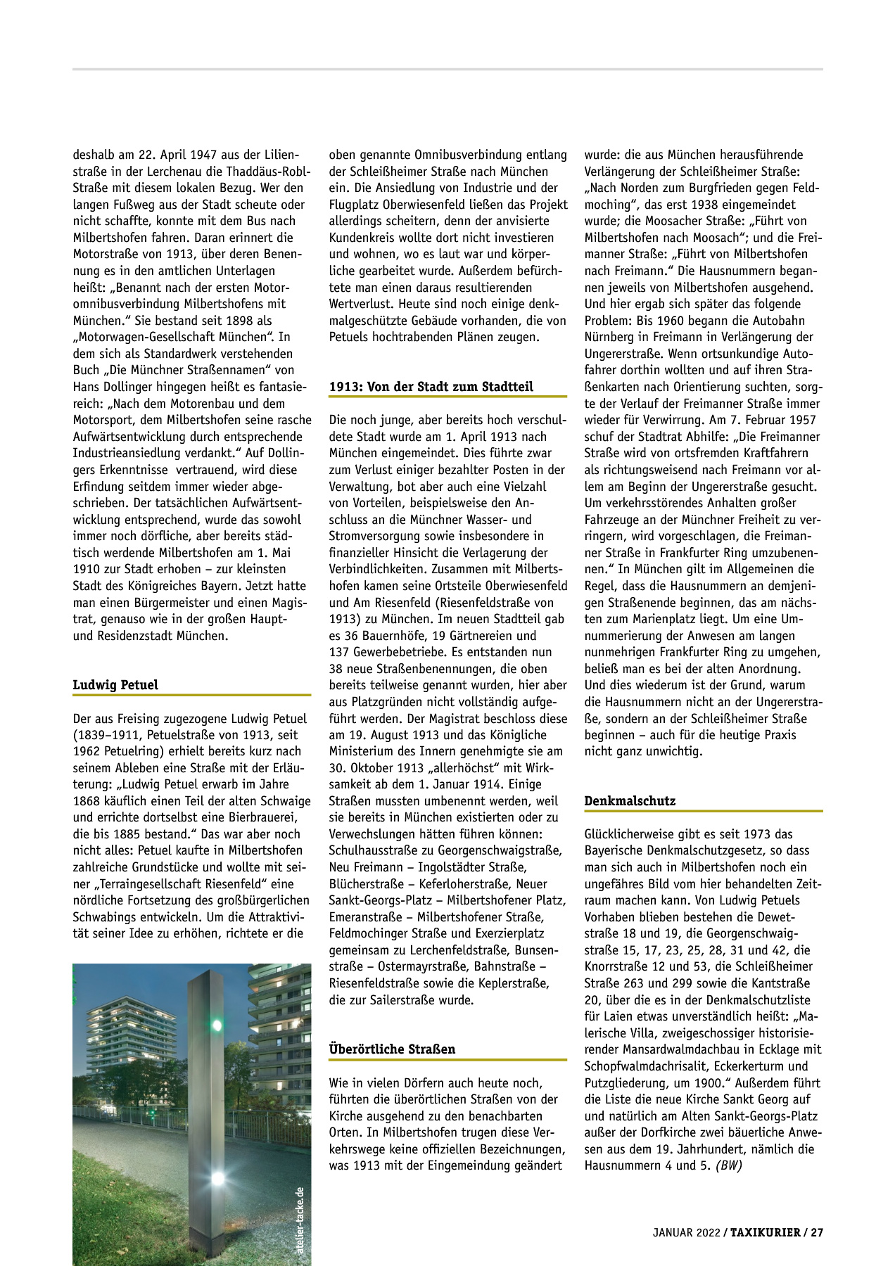Originalseite 27 der Ausgabe Taxikurier Januar 2022