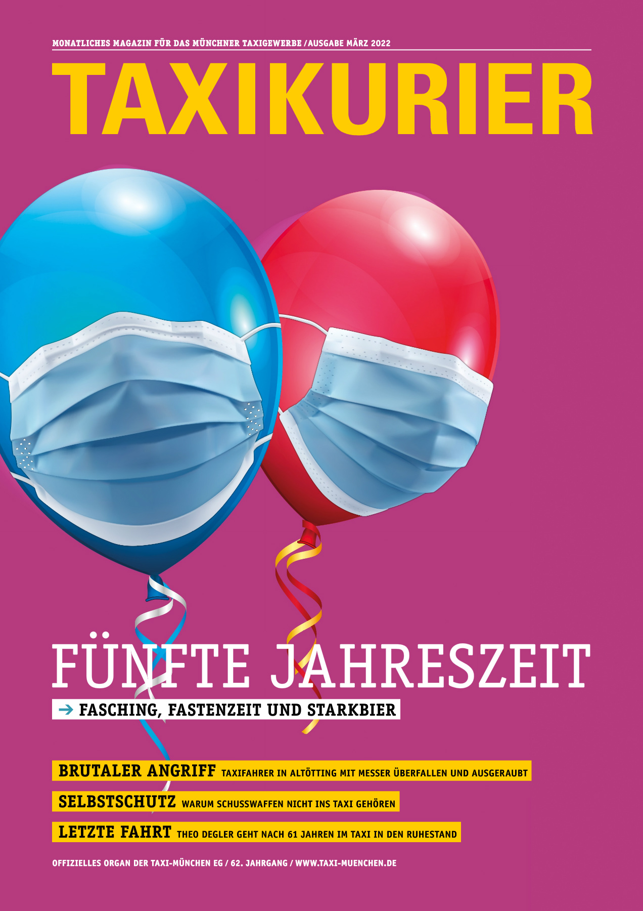 Originalseite 1 der Ausgabe Taxikurier März 2022