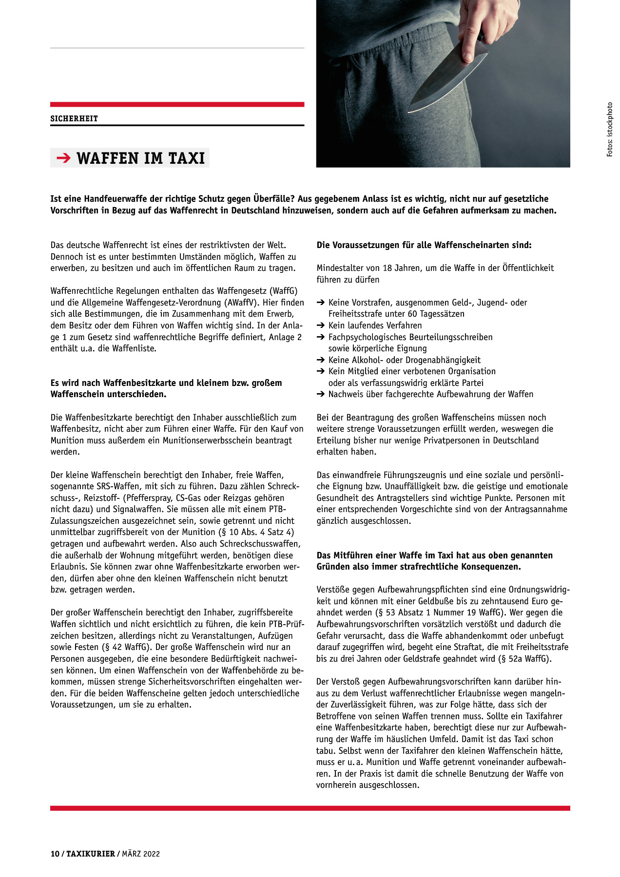 Originalseite 10 der Ausgabe Taxikurier März 2022