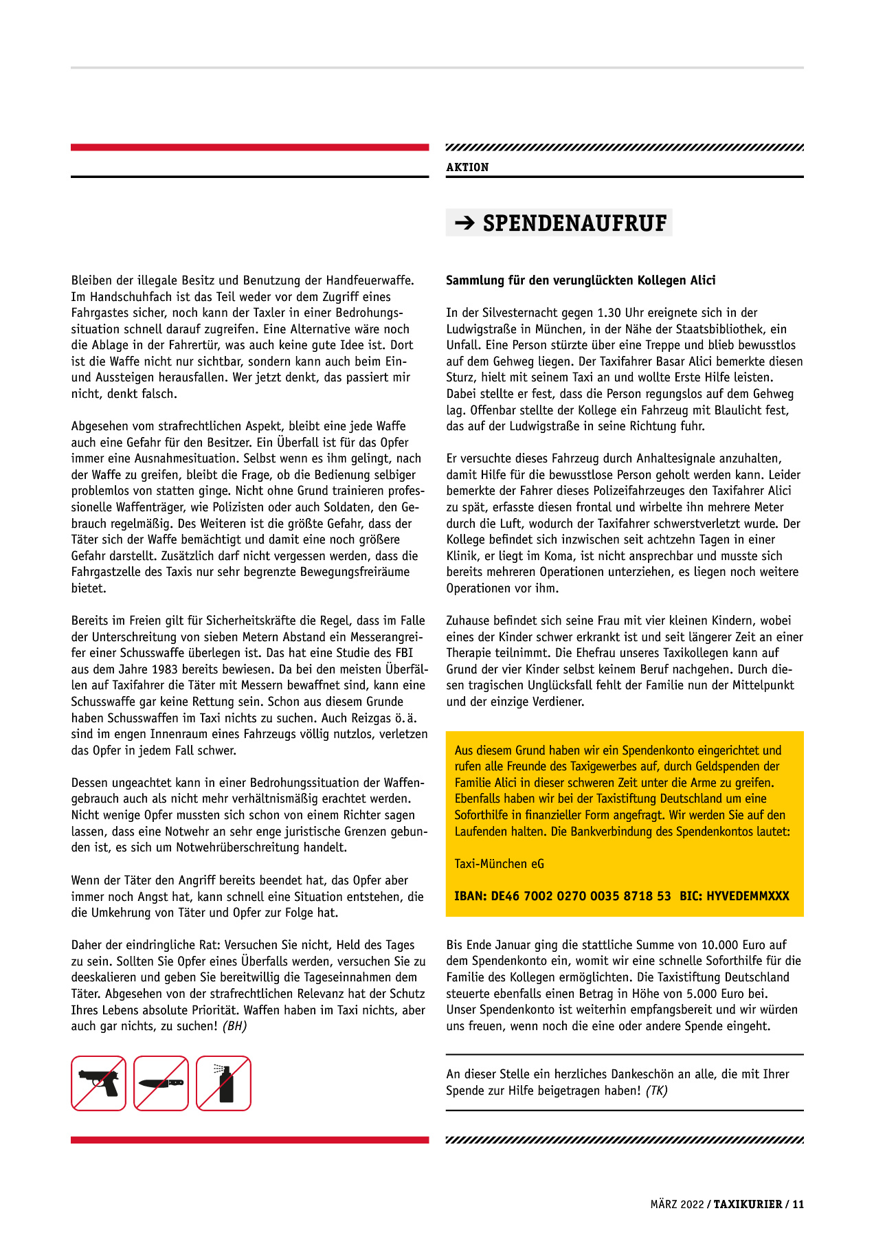 Originalseite 11 der Ausgabe Taxikurier März 2022