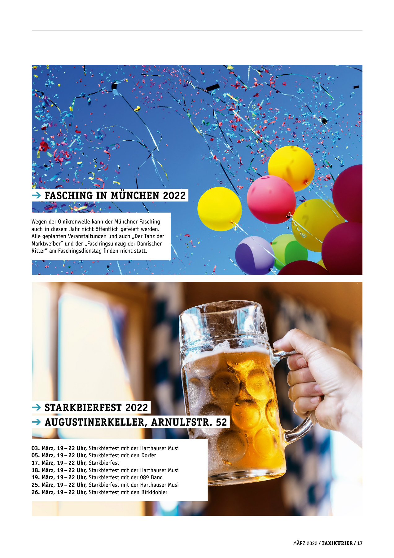 Originalseite 17 der Ausgabe Taxikurier März 2022