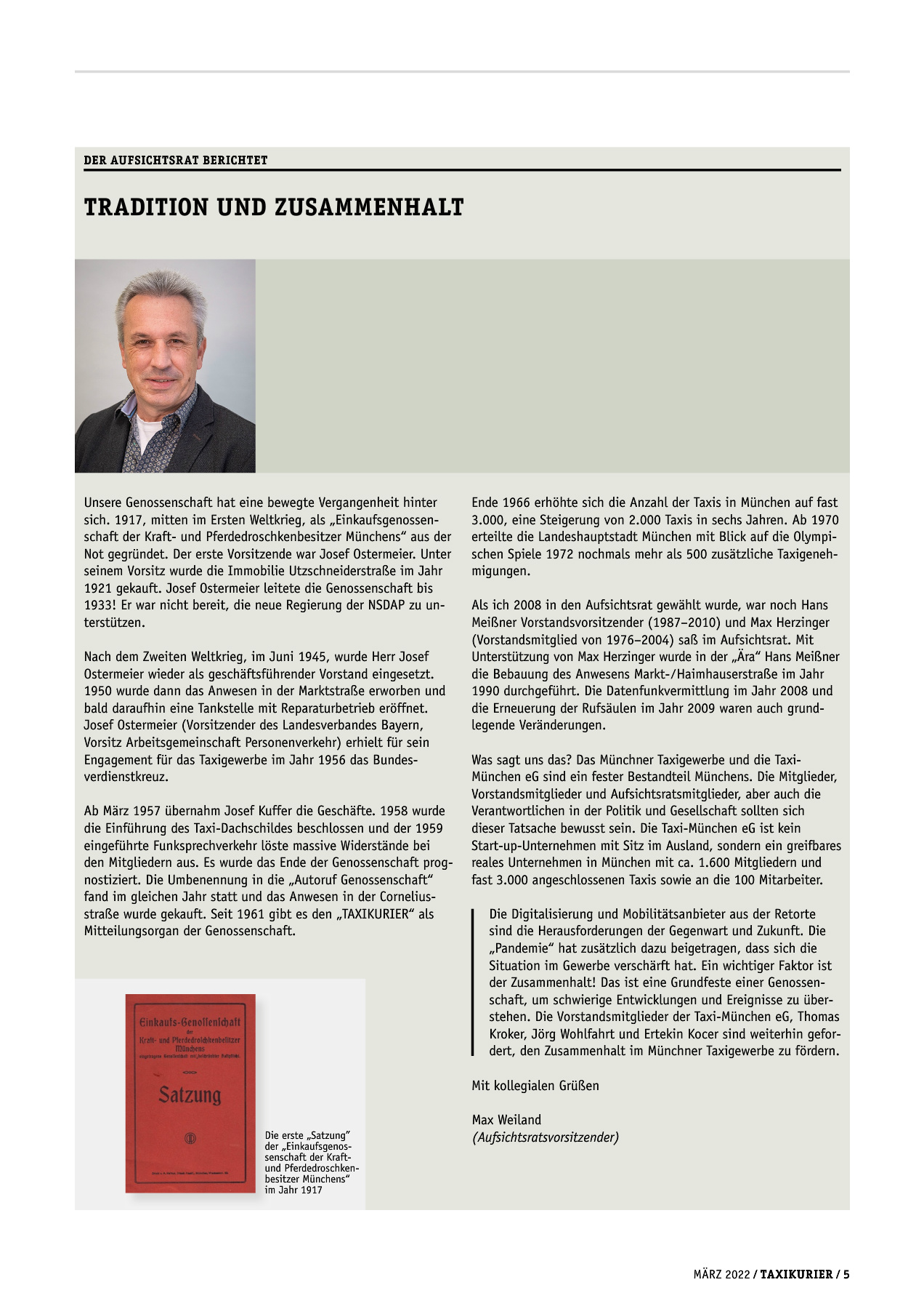 Originalseite 5 der Ausgabe Taxikurier März 2022