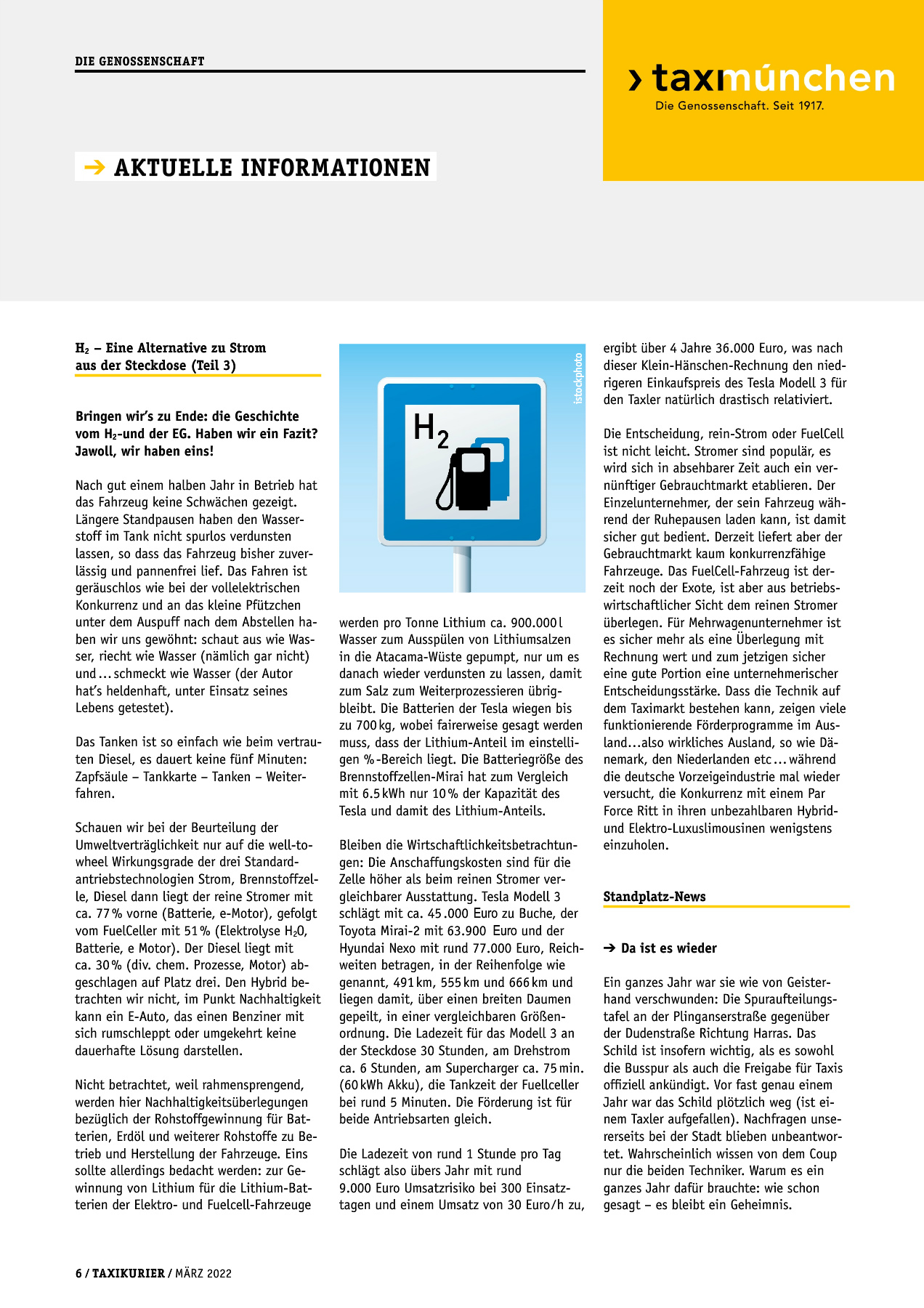 Originalseite 6 der Ausgabe Taxikurier März 2022