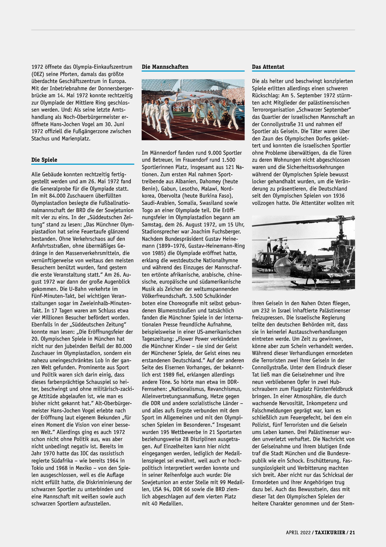 Originalseite 21 der Ausgabe Taxikurier April 2022