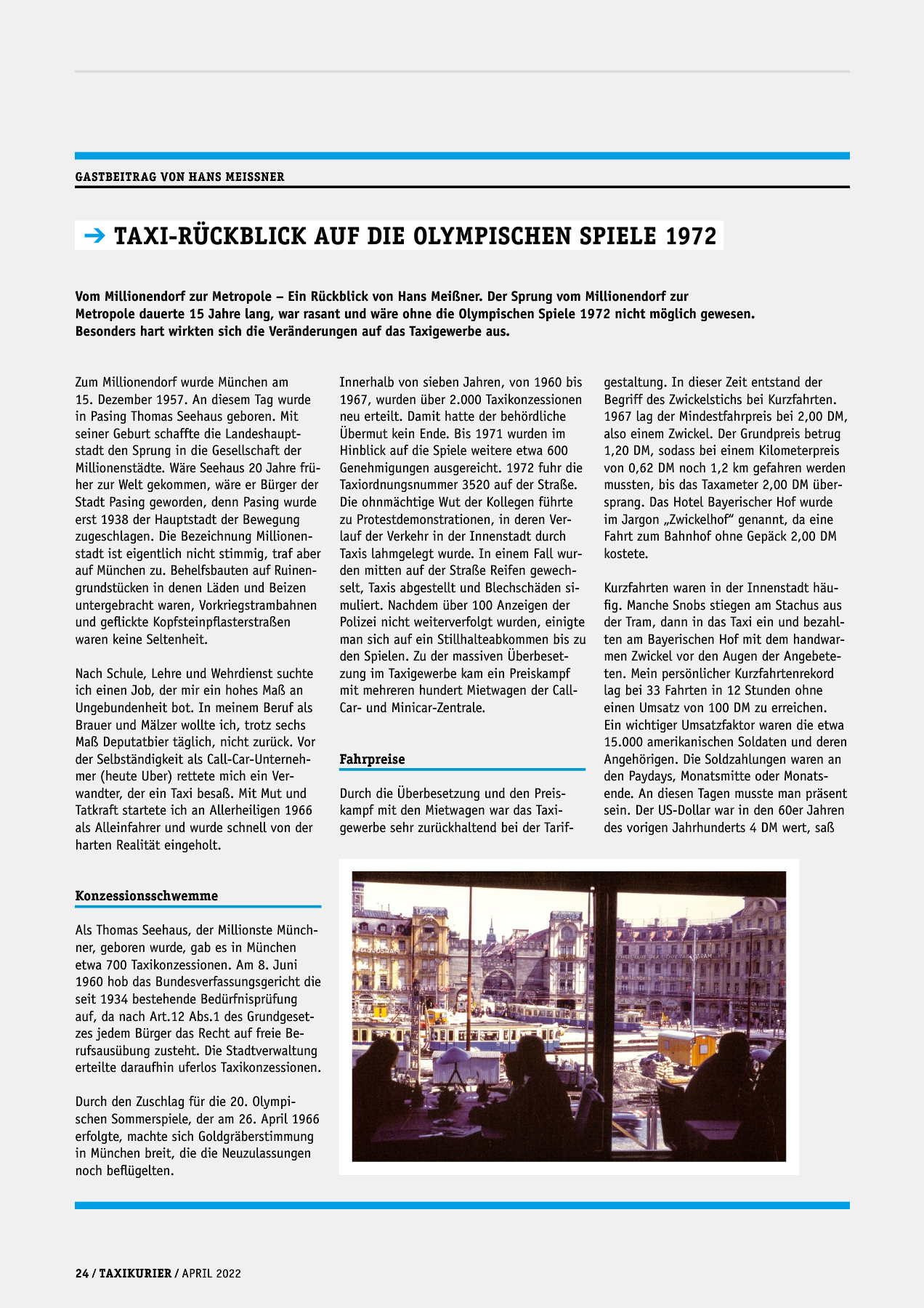 Originalseite 24 der Ausgabe Taxikurier April 2022