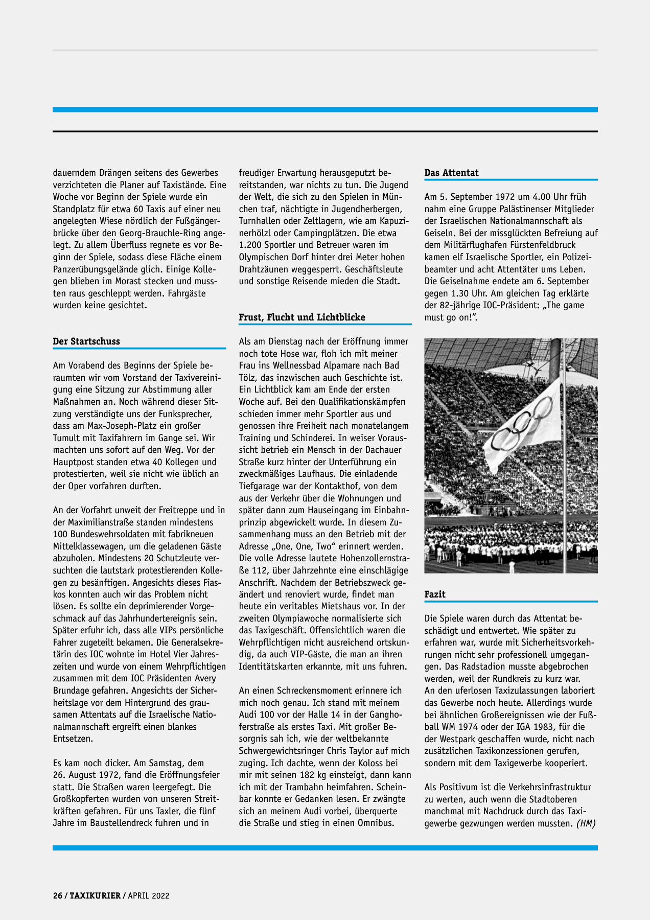 Originalseite 26 der Ausgabe Taxikurier April 2022