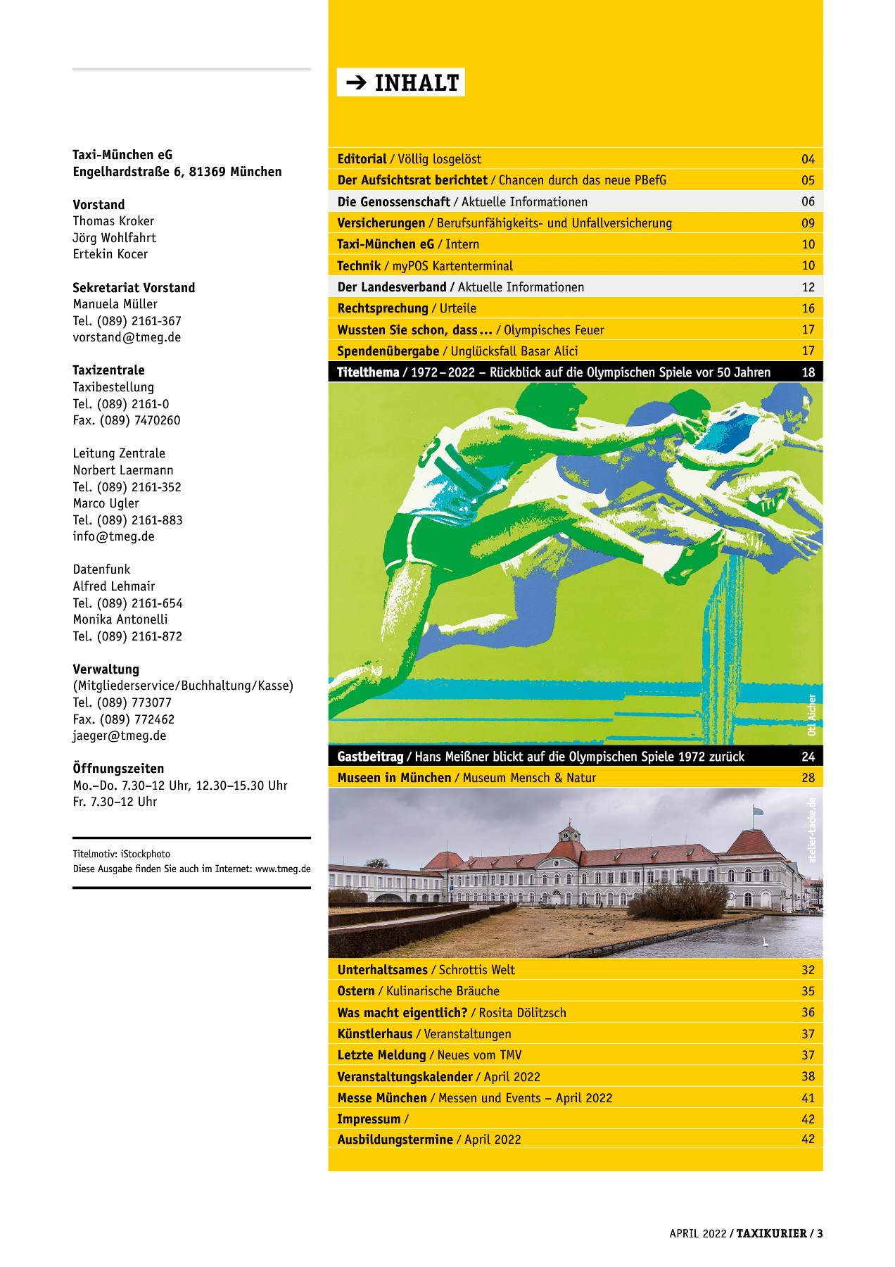 Originalseite 3 der Ausgabe Taxikurier April 2022