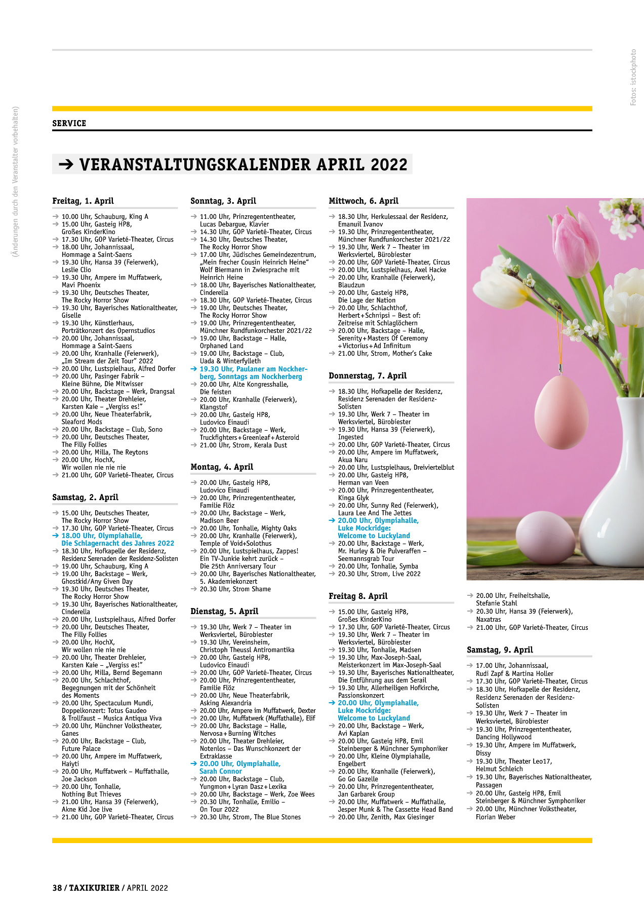 Originalseite 38 der Ausgabe Taxikurier April 2022