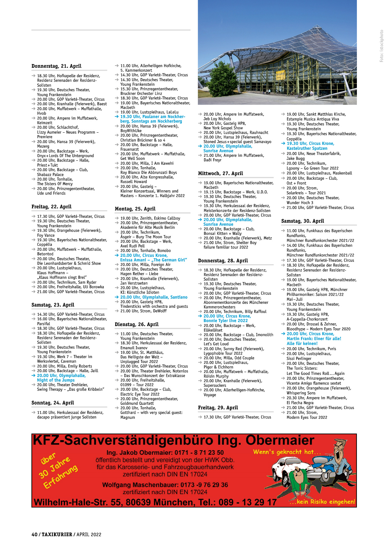 Originalseite 40 der Ausgabe Taxikurier April 2022