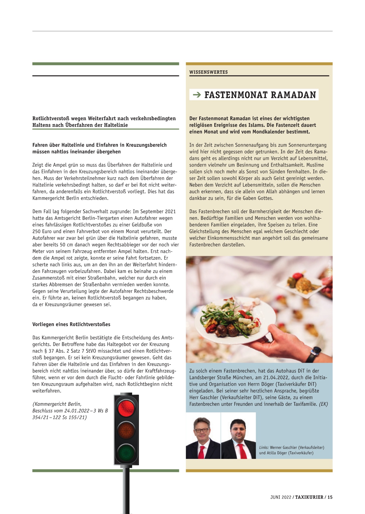 Originalseite 15 der Ausgabe Taxikurier Juni 2022