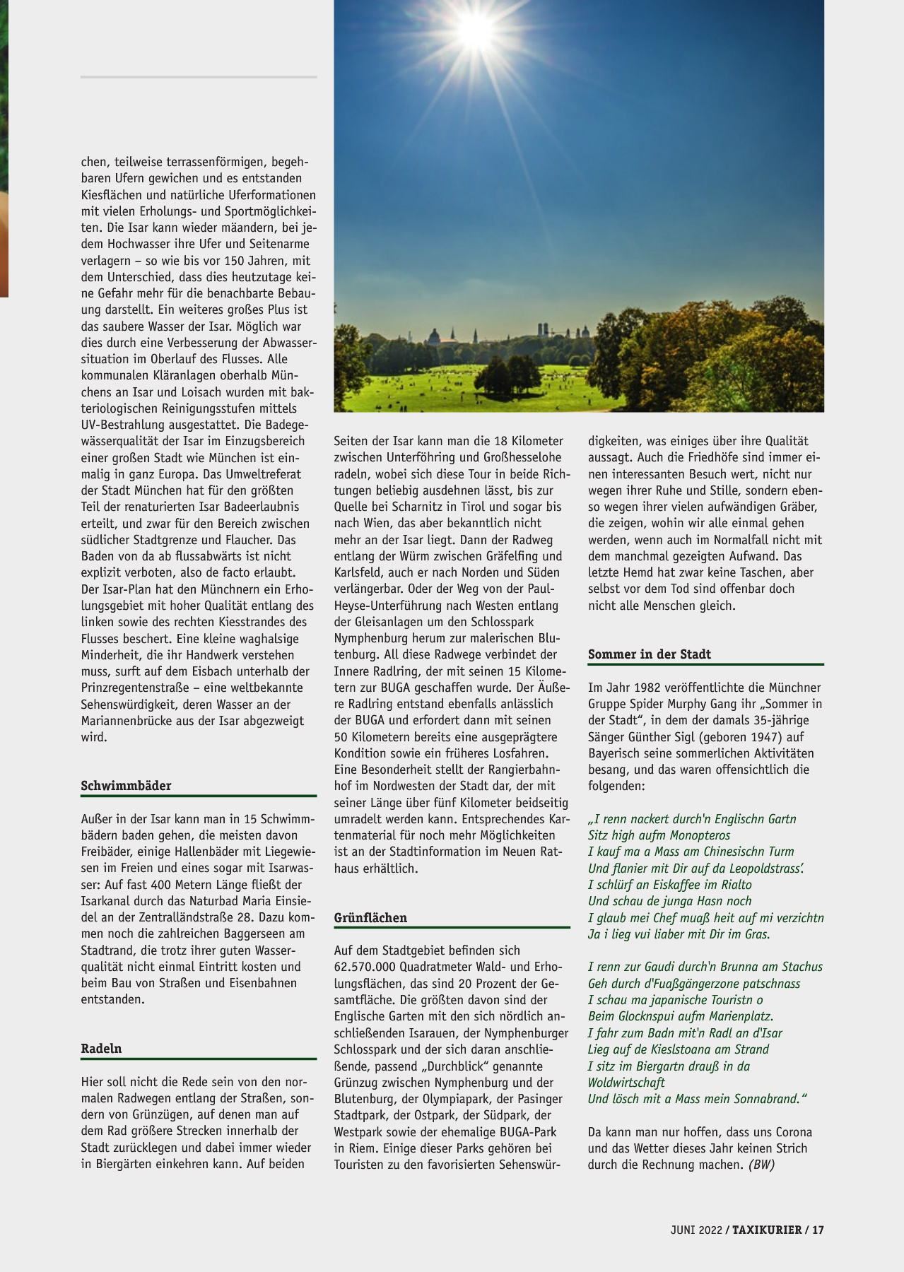 Originalseite 17 der Ausgabe Taxikurier Juni 2022