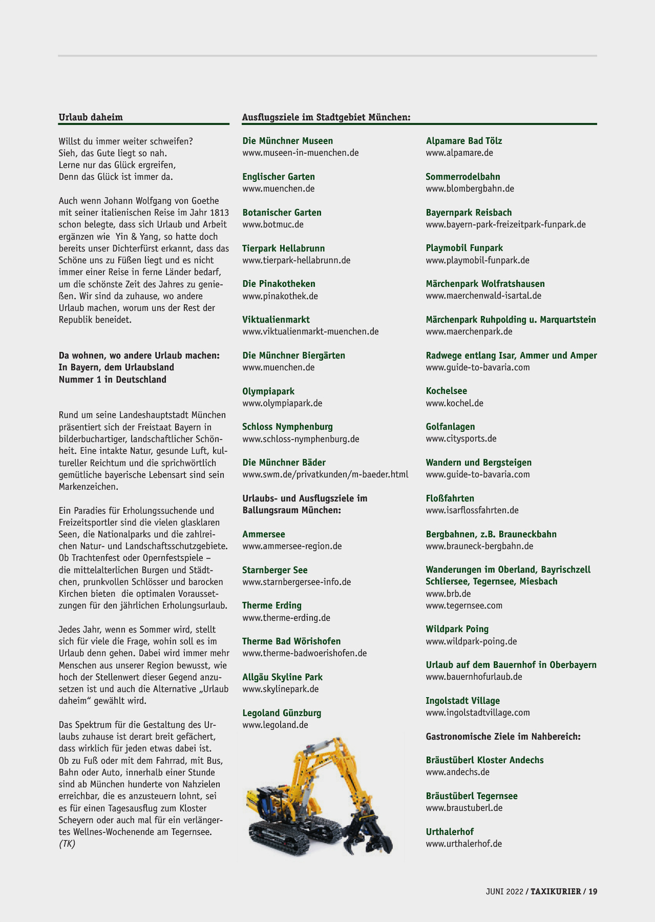 Originalseite 19 der Ausgabe Taxikurier Juni 2022