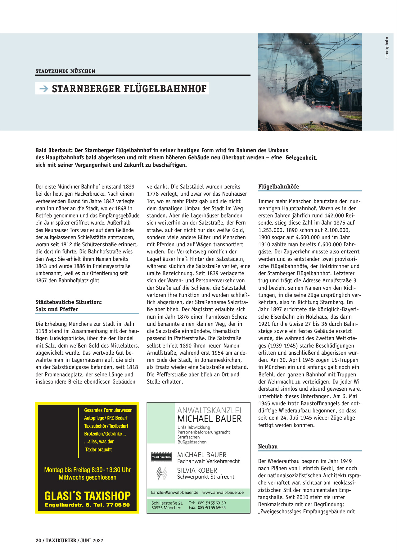 Originalseite 20 der Ausgabe Taxikurier Juni 2022
