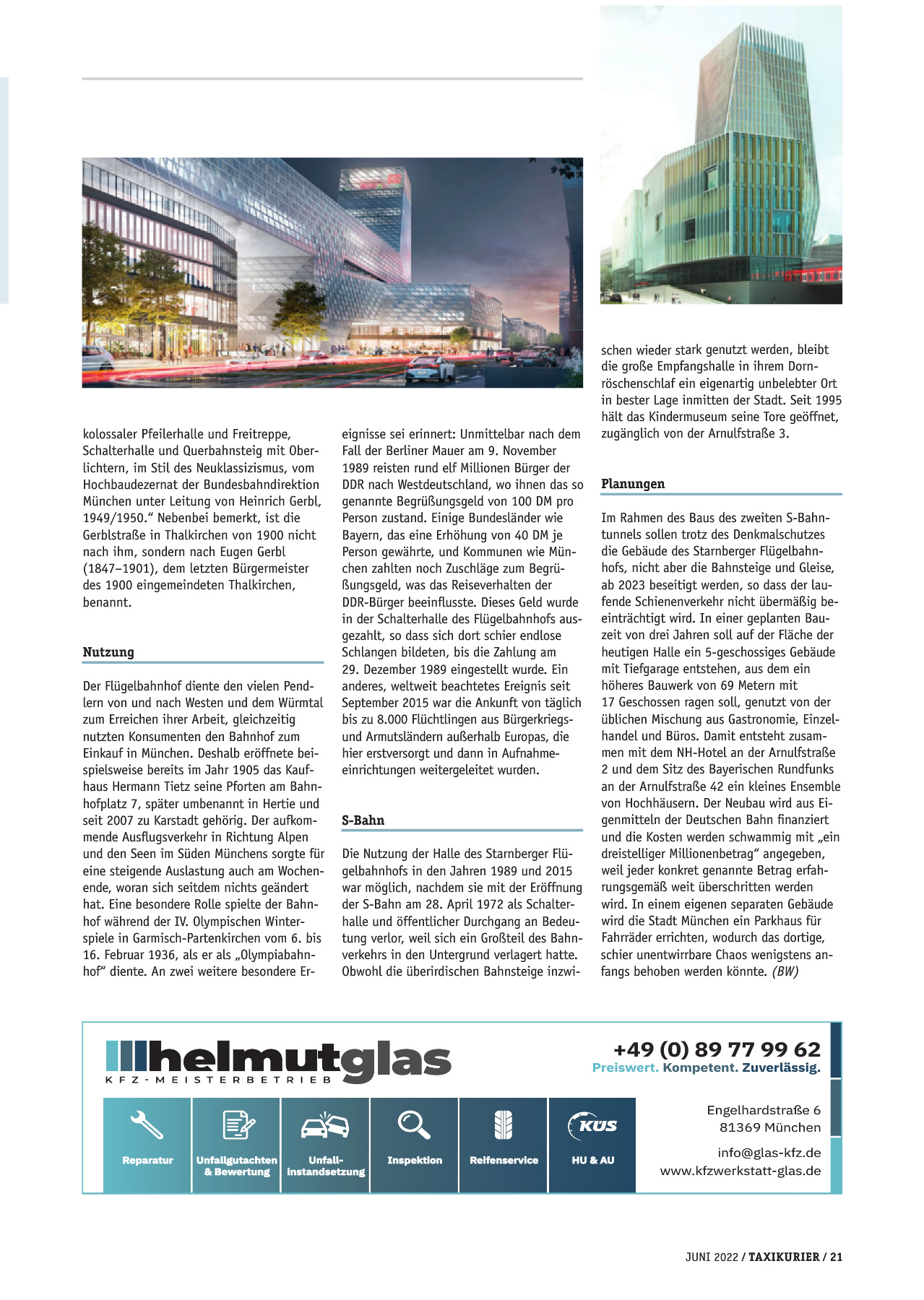 Originalseite 21 der Ausgabe Taxikurier Juni 2022