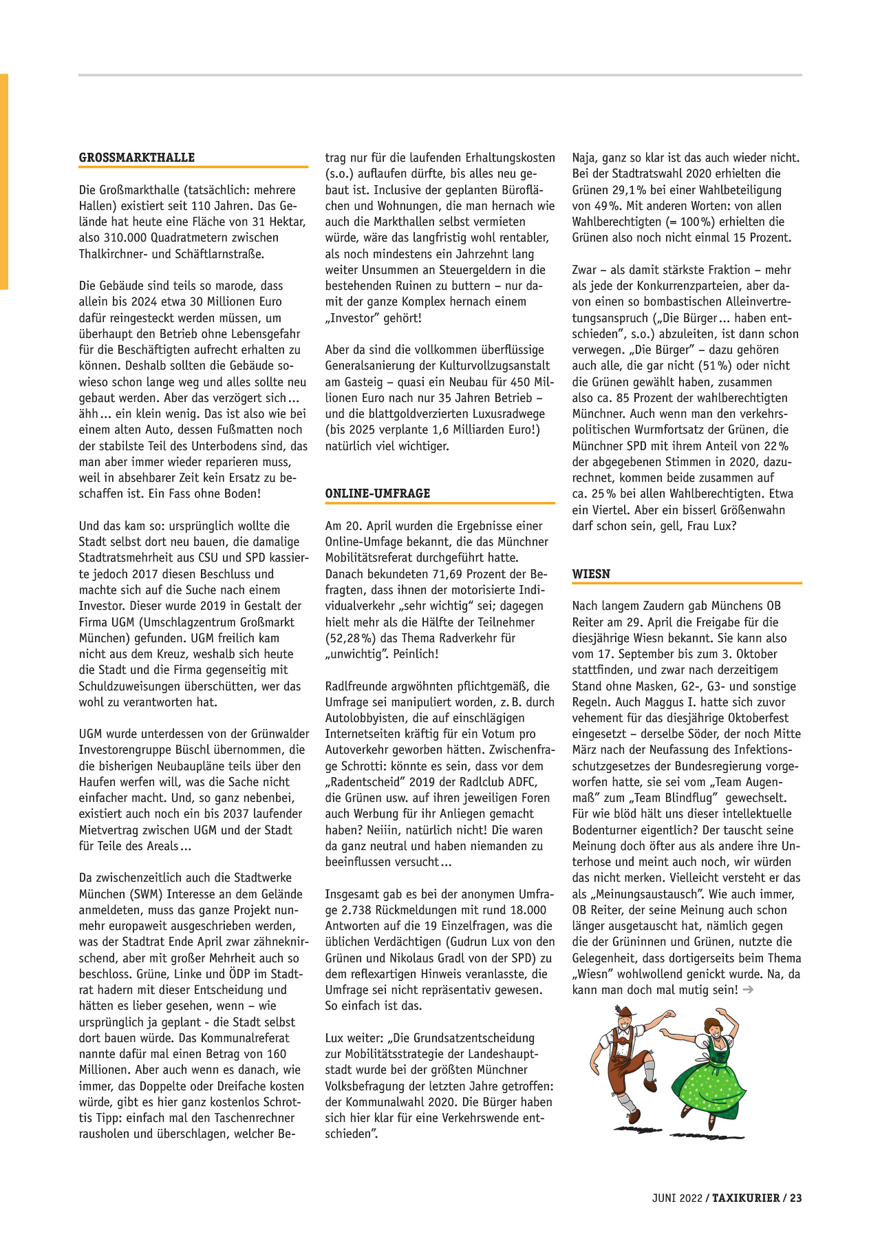 Originalseite 23 der Ausgabe Taxikurier Juni 2022