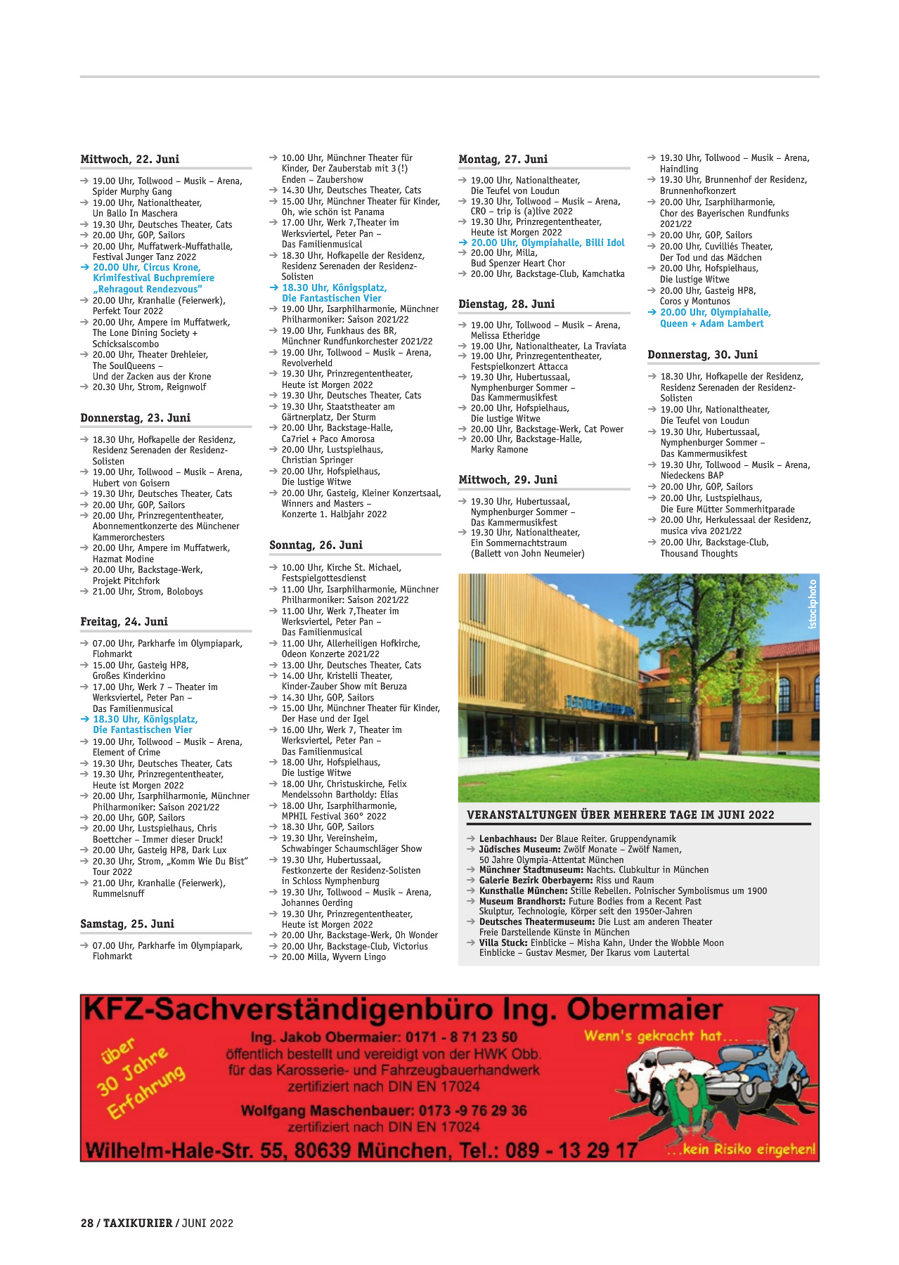 Originalseite 28 der Ausgabe Taxikurier Juni 2022