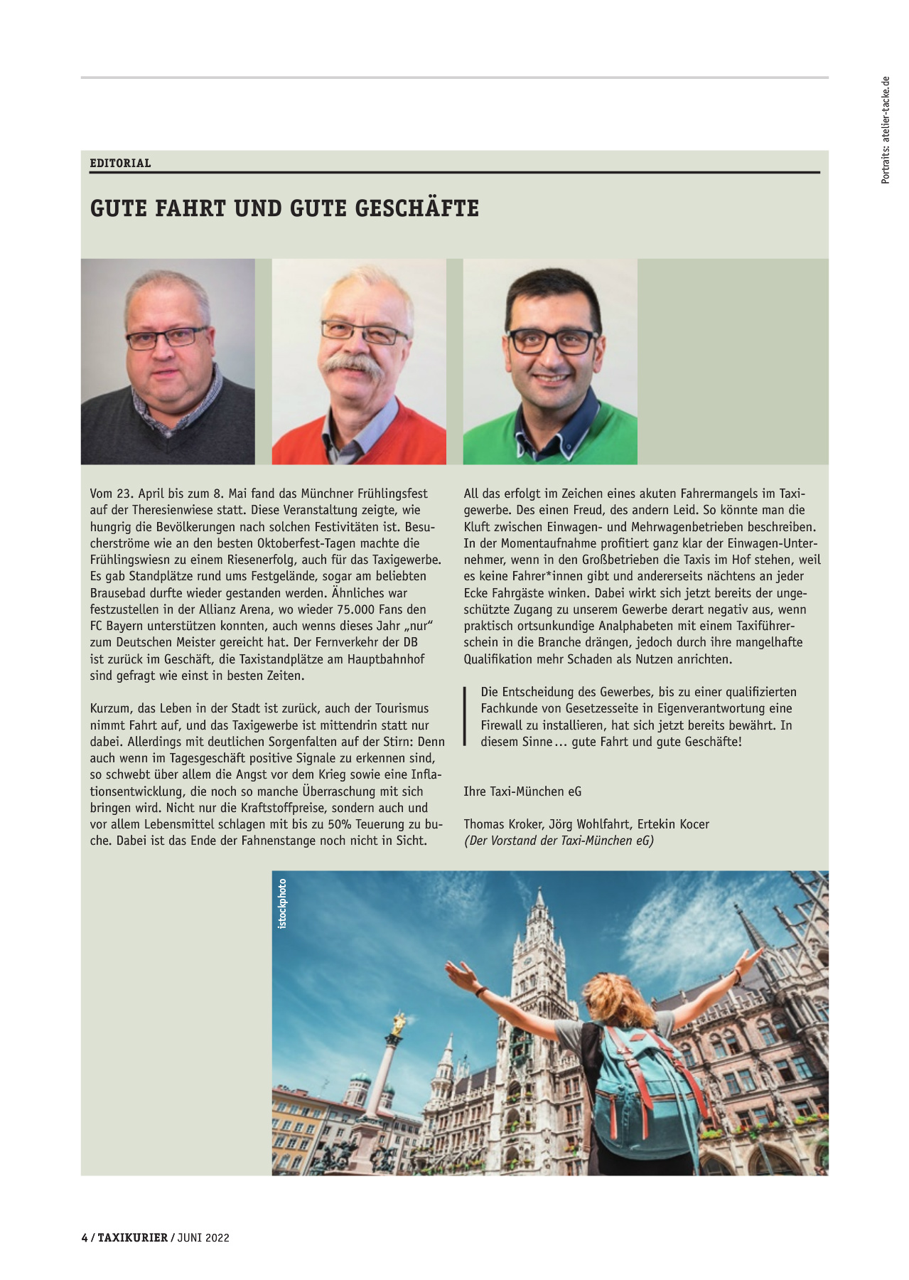 Originalseite 4 der Ausgabe Taxikurier Juni 2022