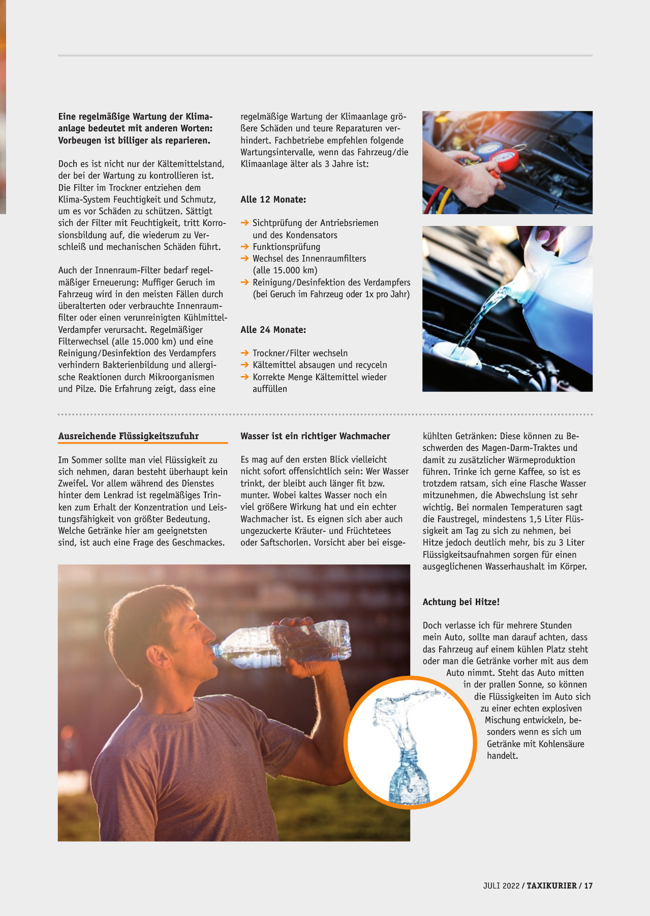Originalseite 17 der Ausgabe Taxikurier Juli 2022
