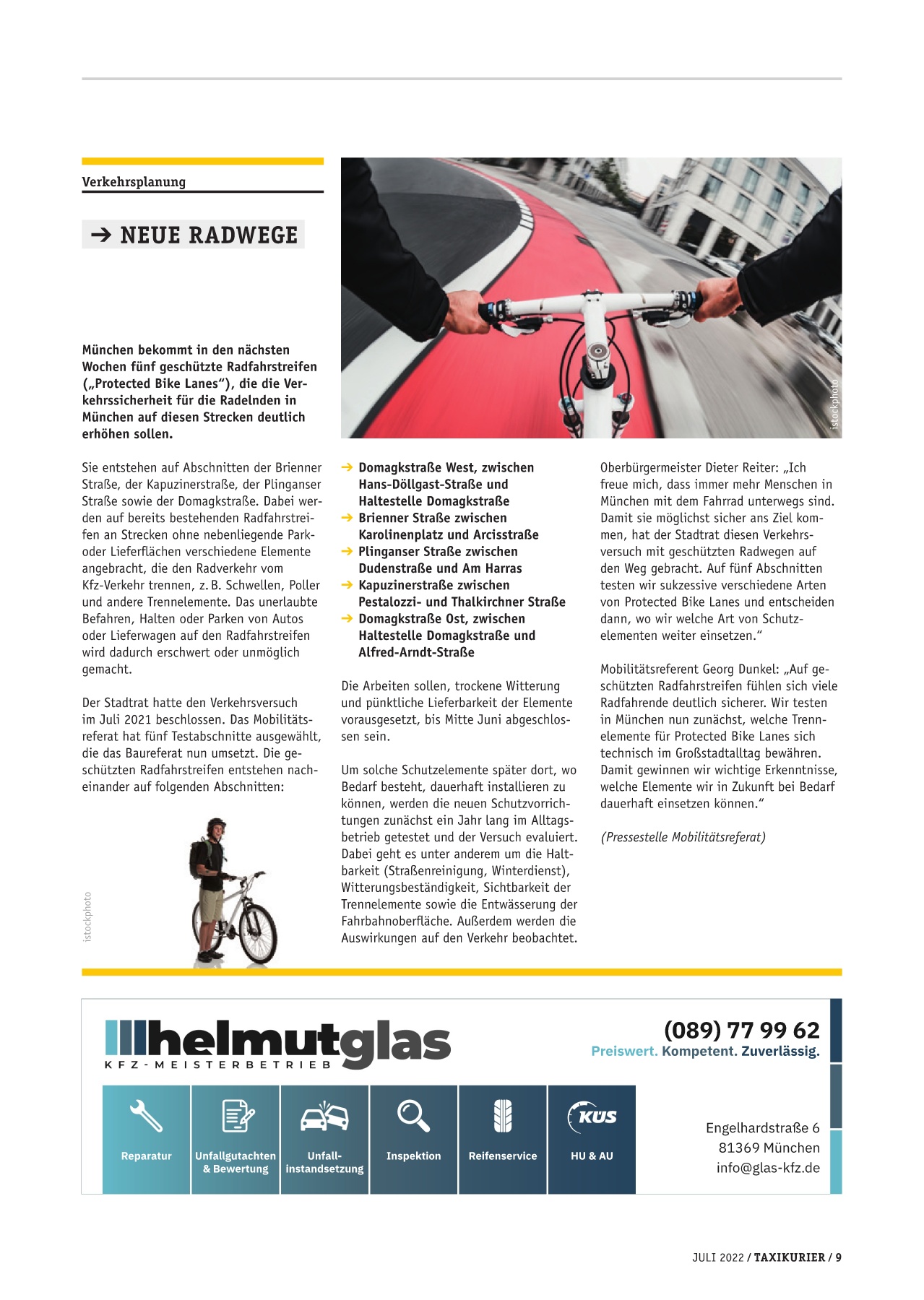 Originalseite 9 der Ausgabe Taxikurier Juli 2022