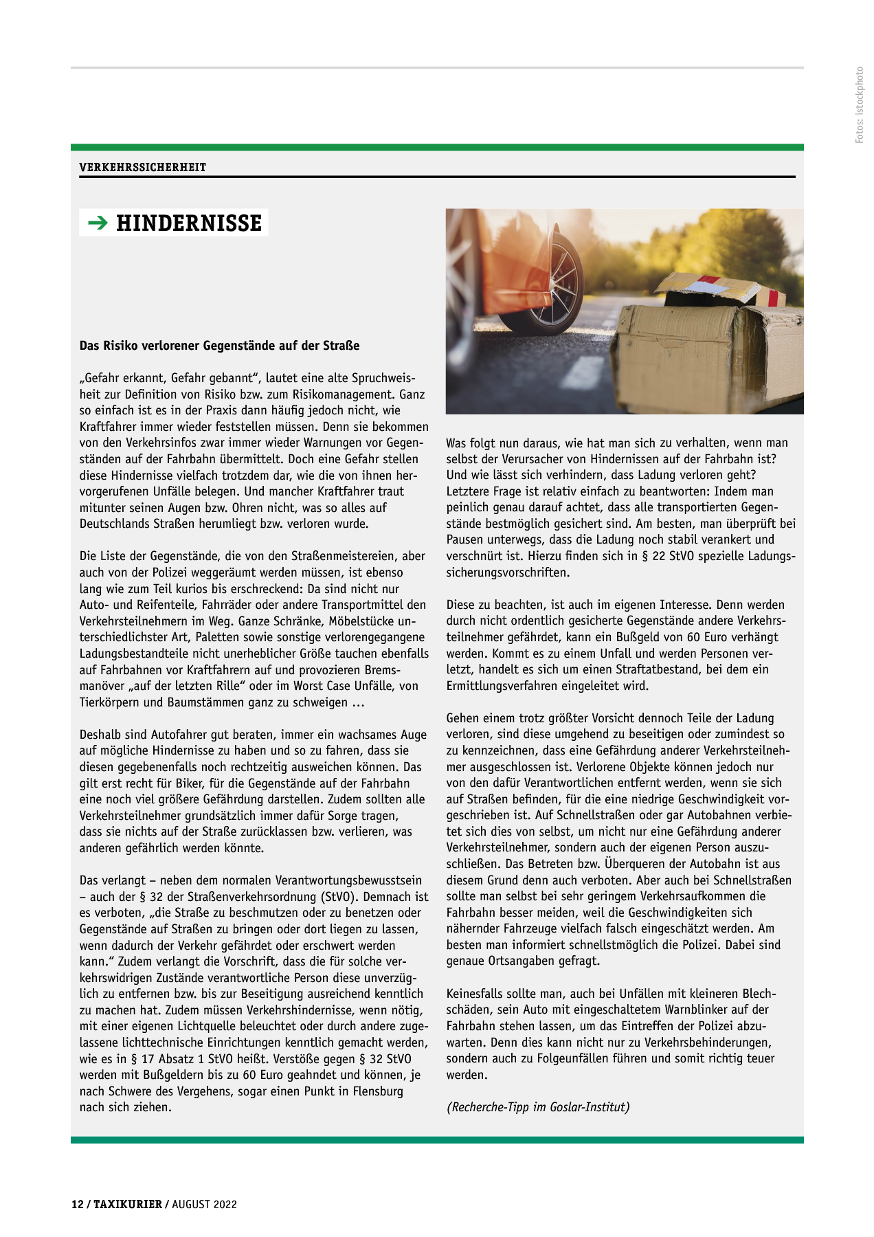 Originalseite 12 der Ausgabe Taxikurier August 2022