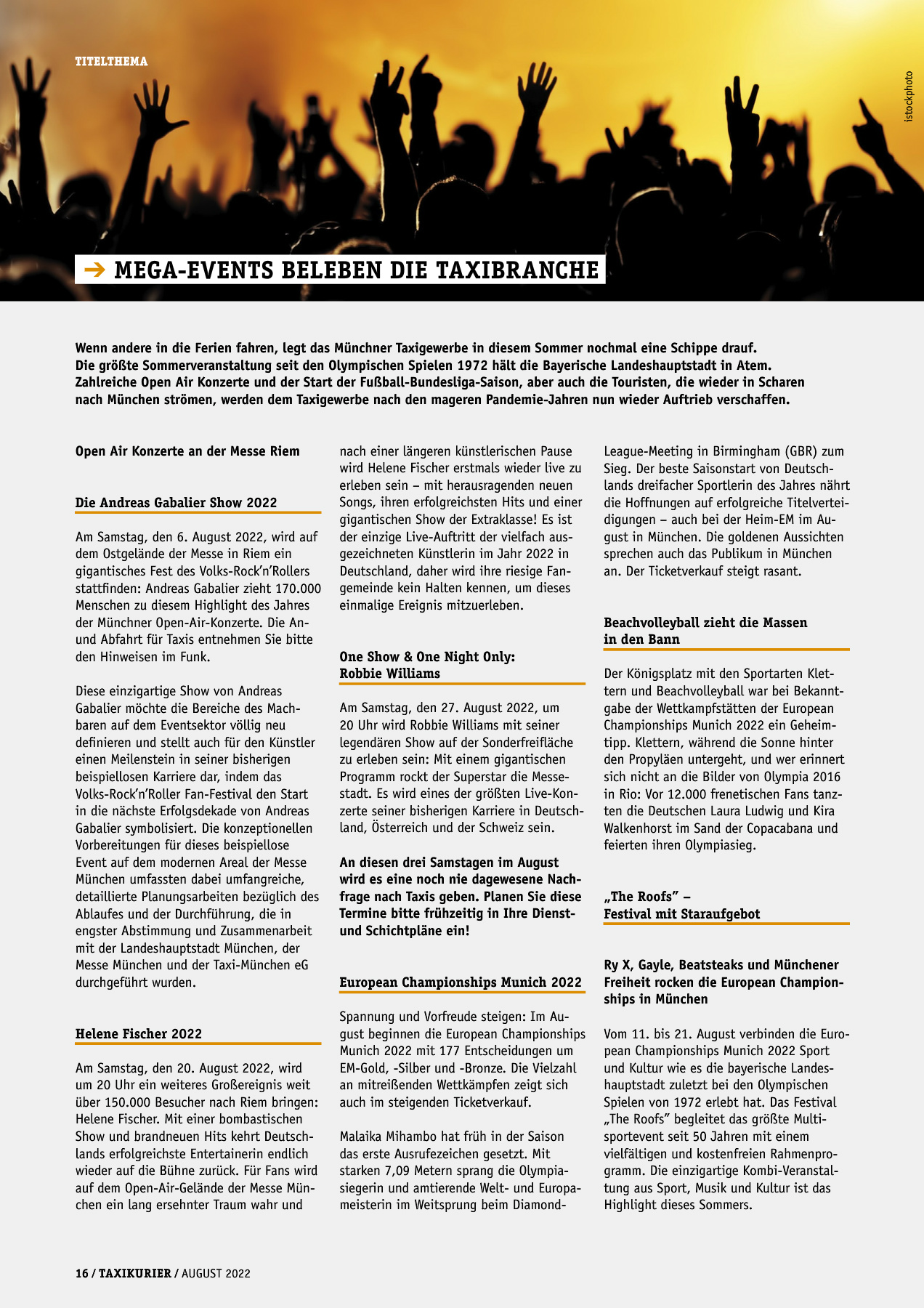 Originalseite 16 der Ausgabe Taxikurier August 2022