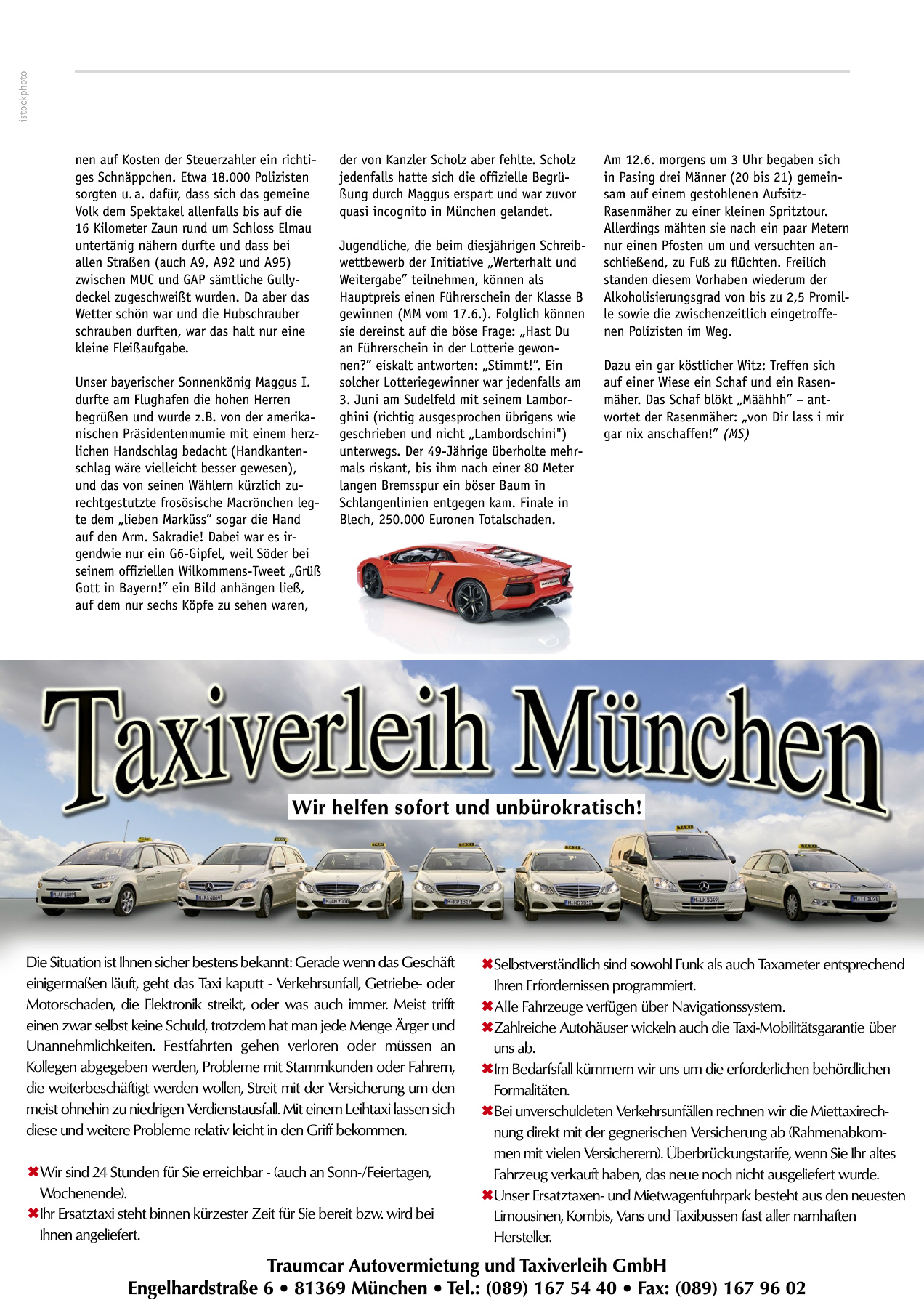Originalseite 21 der Ausgabe Taxikurier August 2022