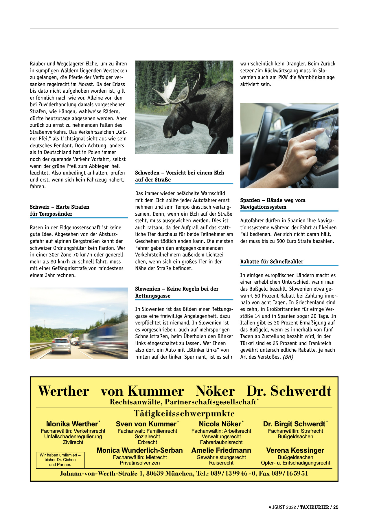 Originalseite 25 der Ausgabe Taxikurier August 2022