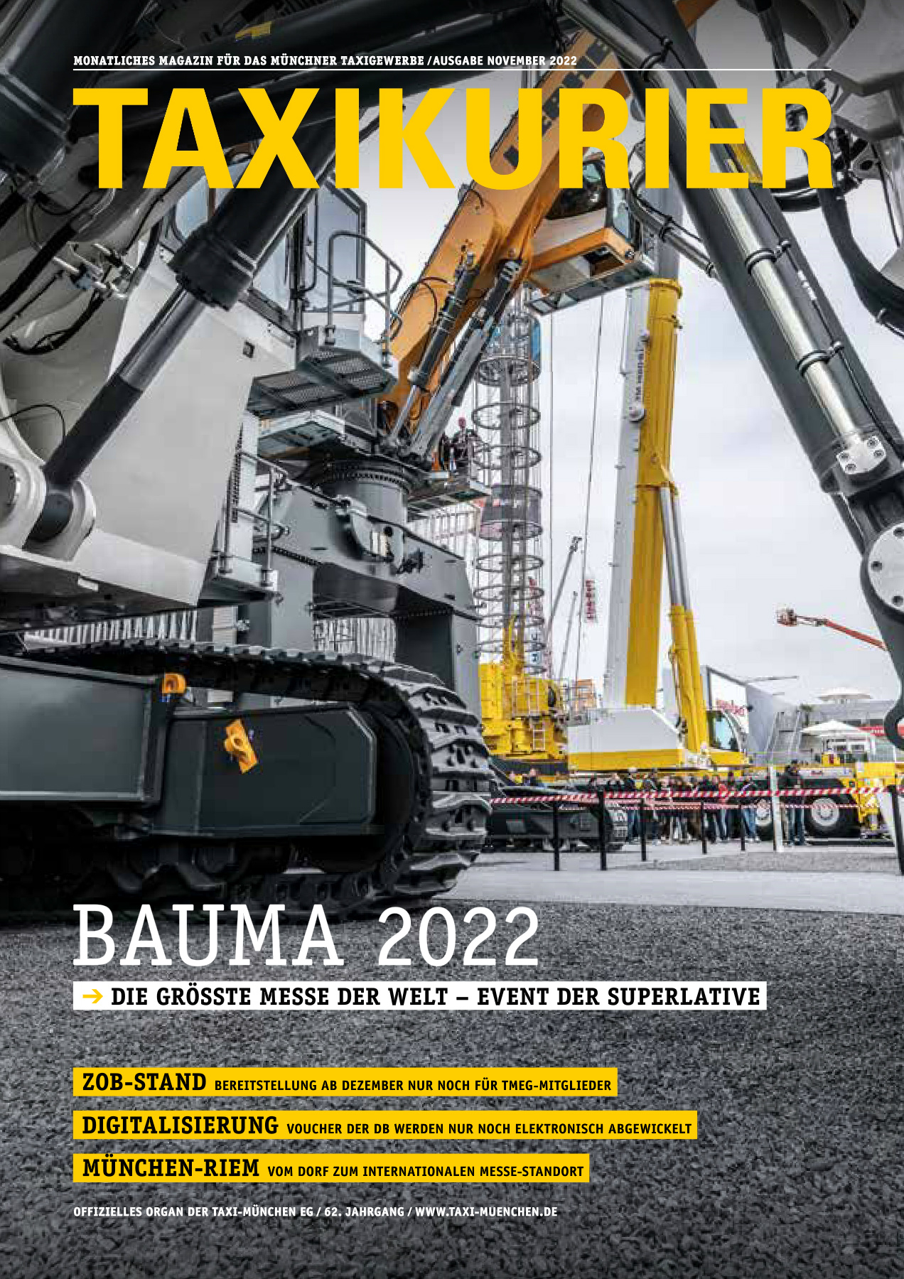 Originalseite 1 der Ausgabe Taxikurier November 2022