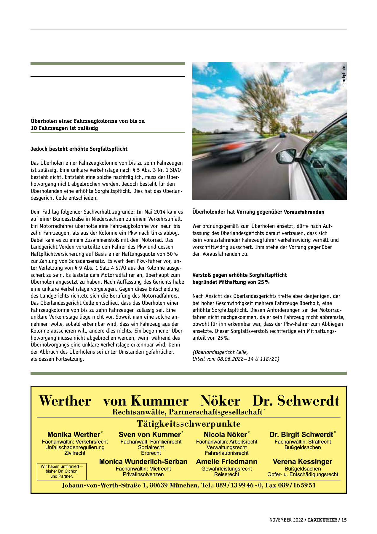 Originalseite 15 der Ausgabe Taxikurier November 2022