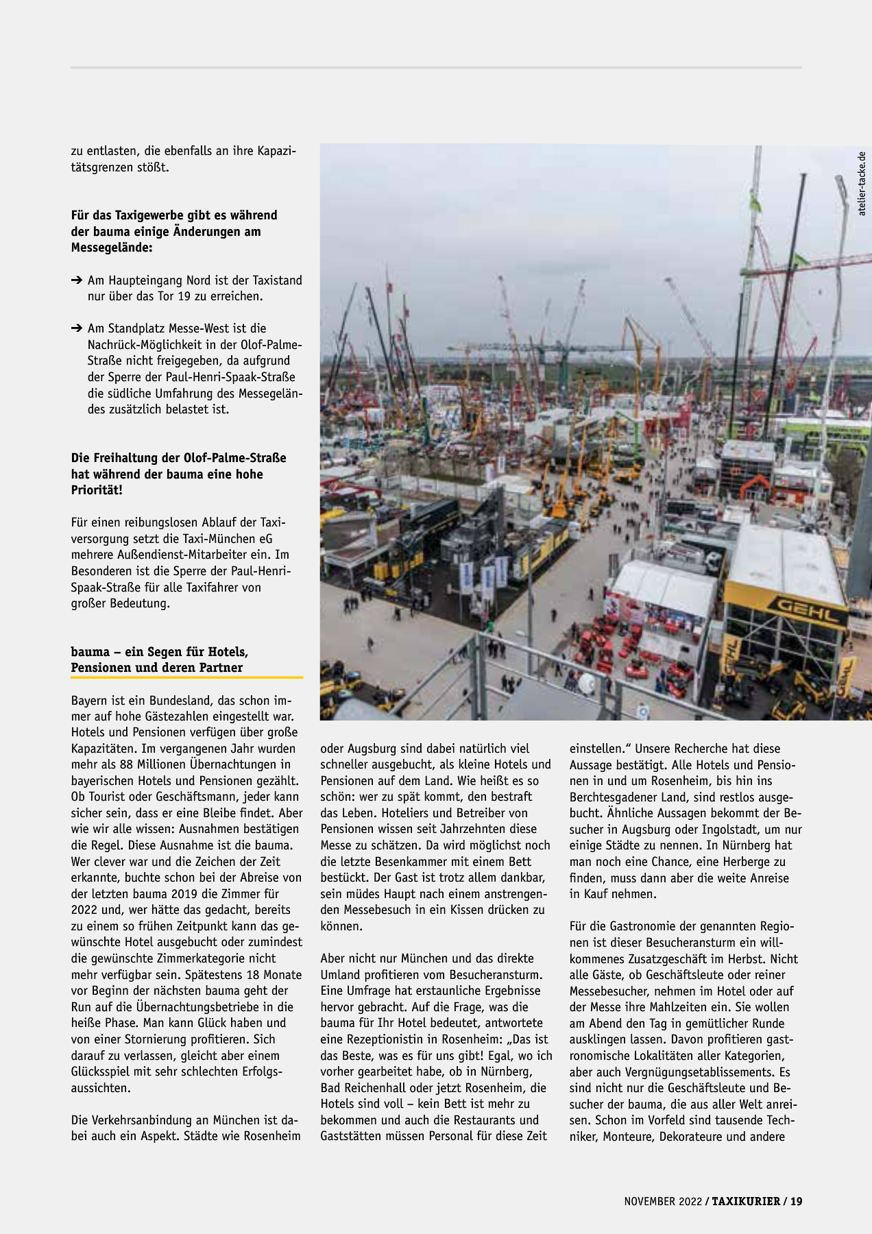 Originalseite 19 der Ausgabe Taxikurier November 2022