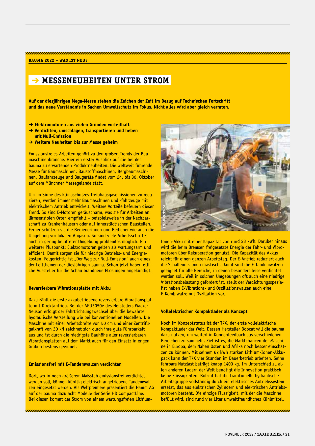 Originalseite 21 der Ausgabe Taxikurier November 2022