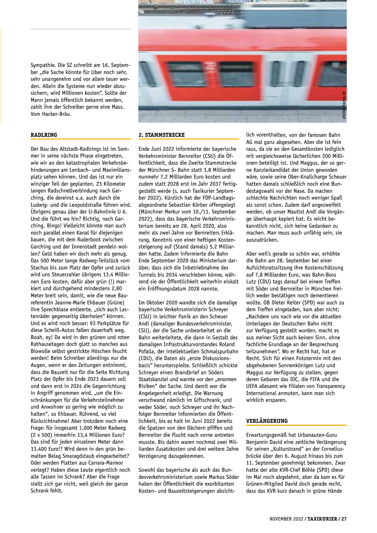 Originalseite 27 der Ausgabe Taxikurier November 2022