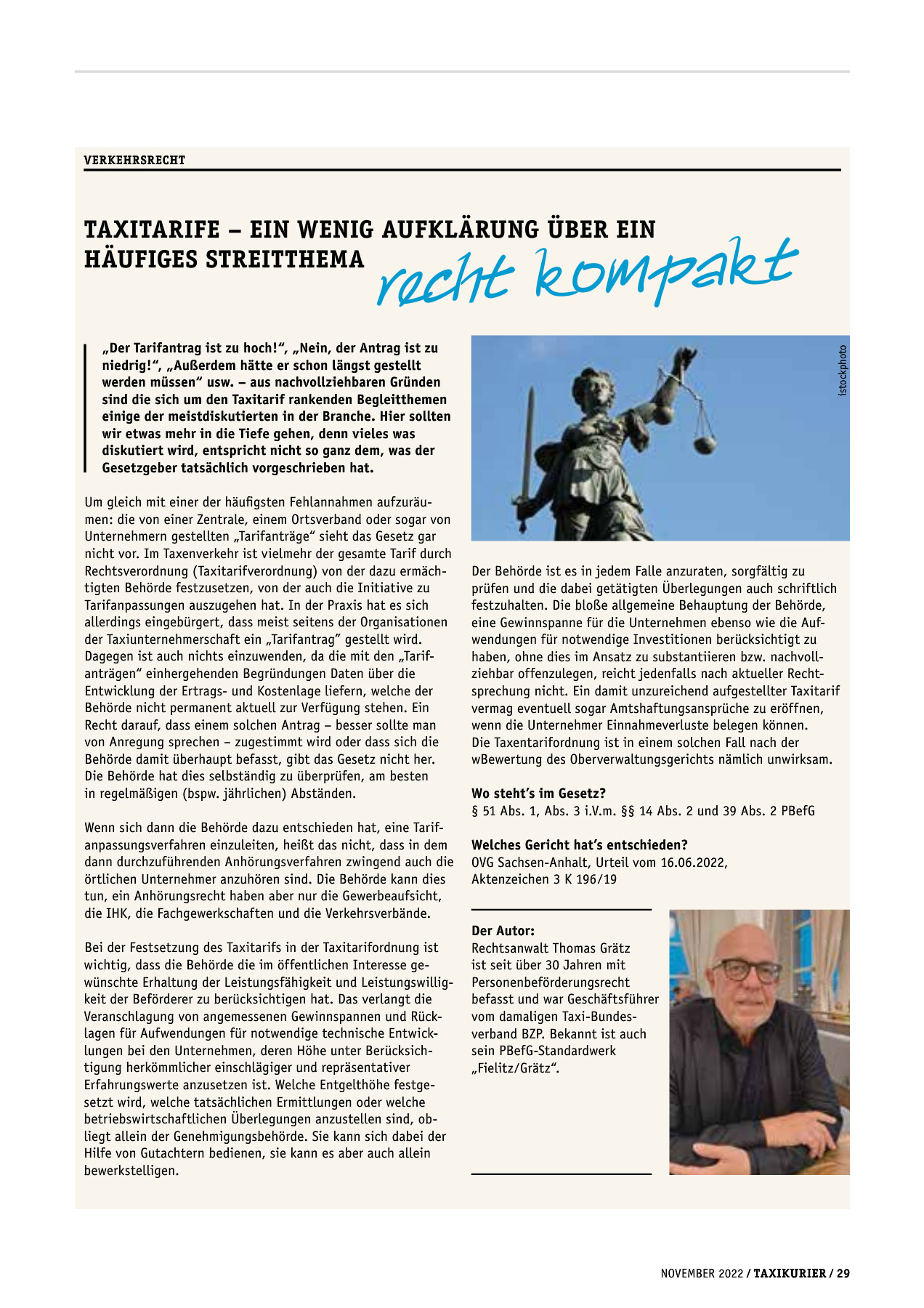 Originalseite 29 der Ausgabe Taxikurier November 2022