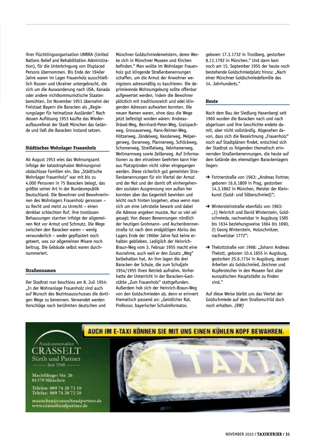 Originalseite 31 der Ausgabe Taxikurier November 2022