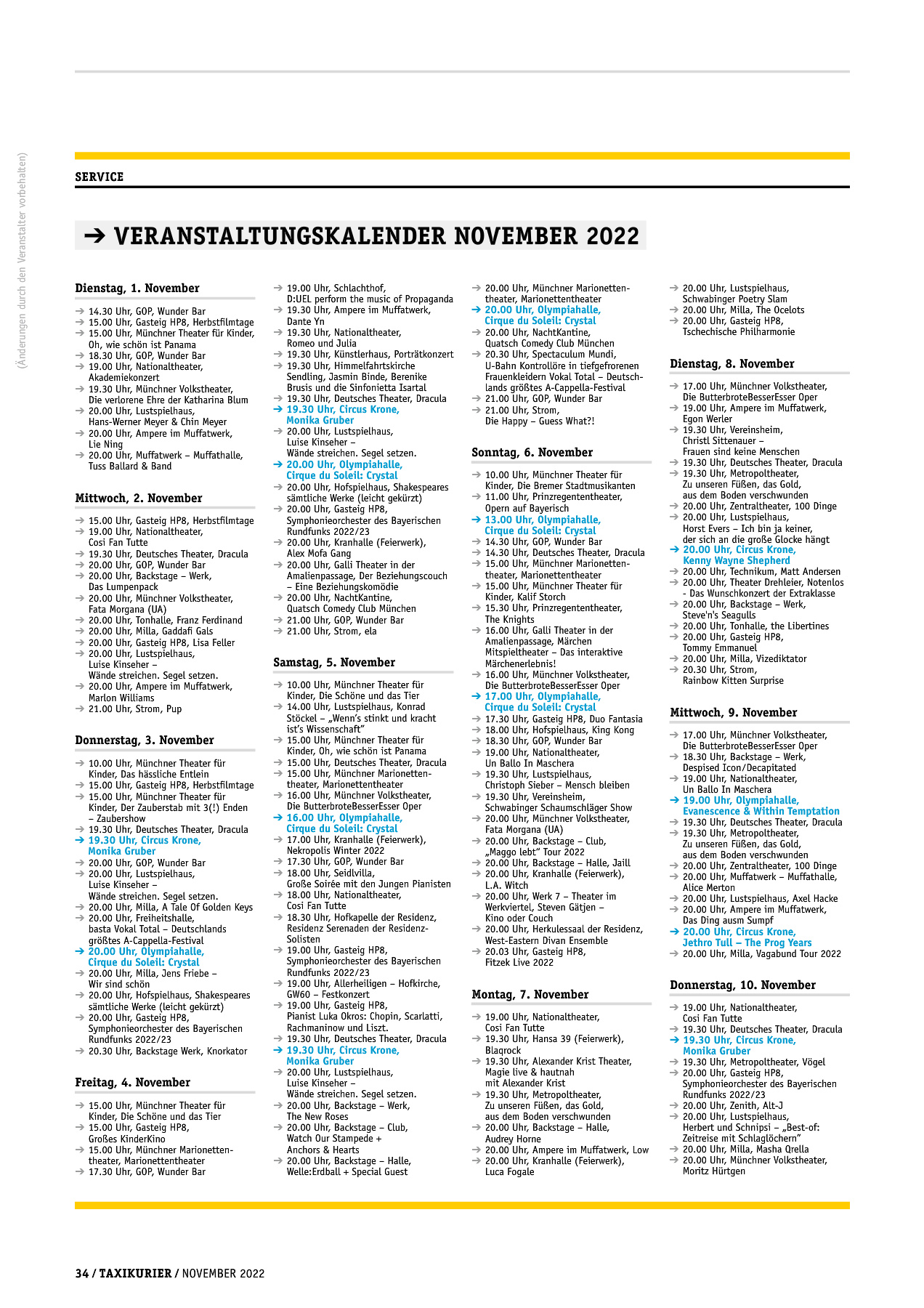 Originalseite 34 der Ausgabe Taxikurier November 2022