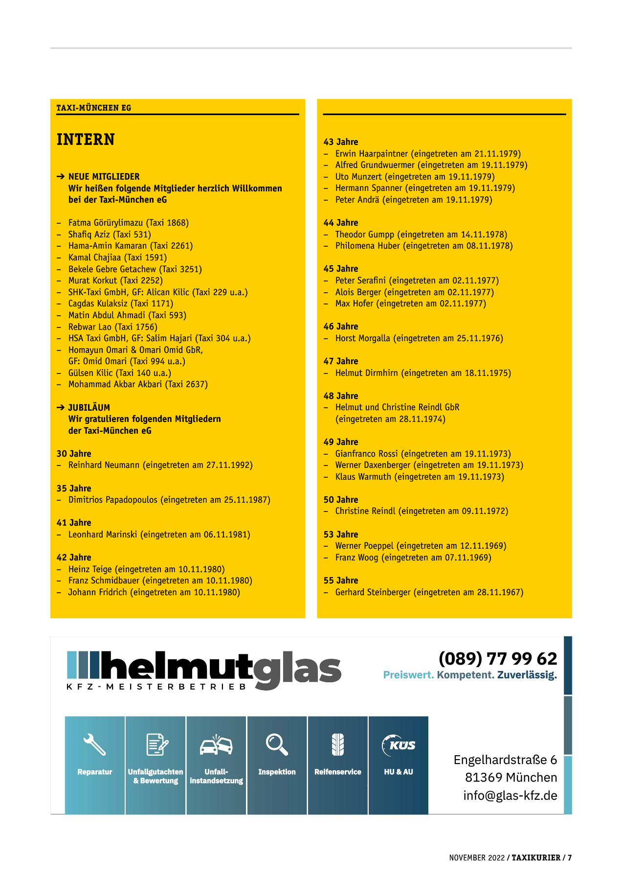 Originalseite 7 der Ausgabe Taxikurier November 2022