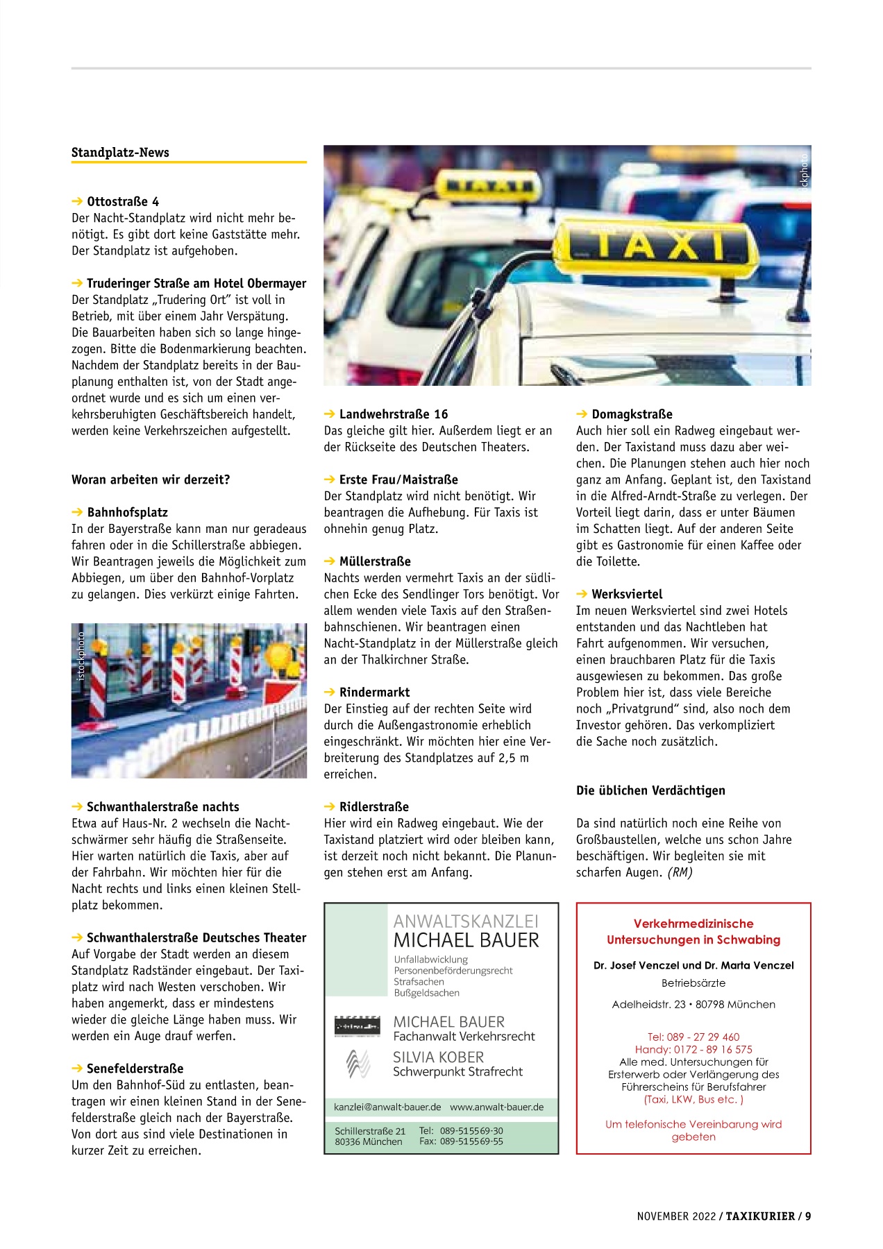 Originalseite 9 der Ausgabe Taxikurier November 2022