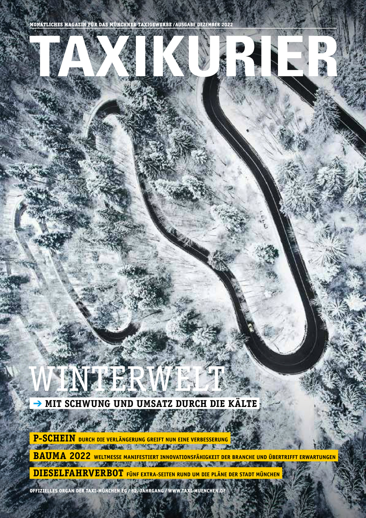 Originalseite 1 der Ausgabe Taxikurier Dezember 2022