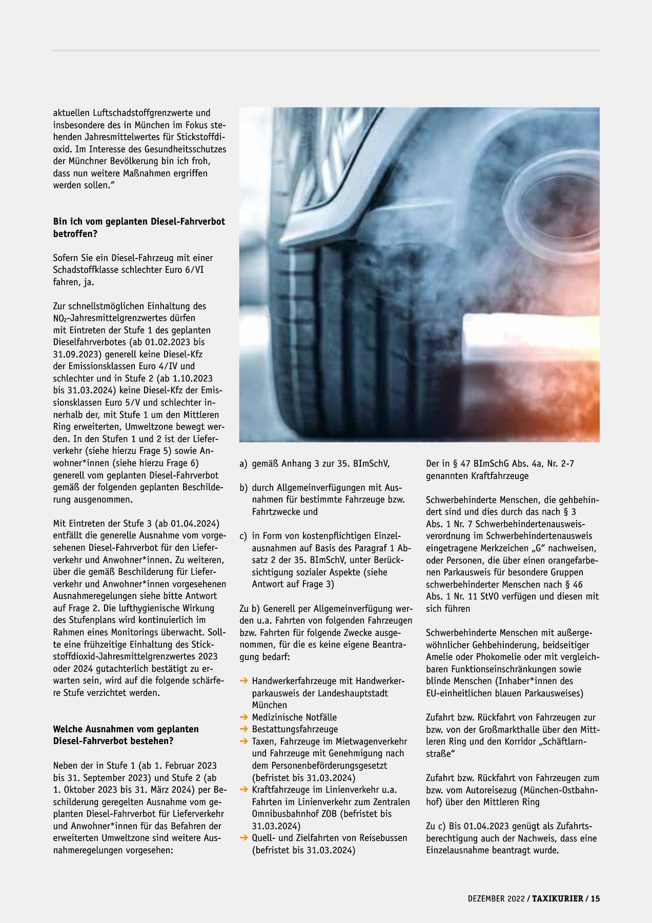 Originalseite 15 der Ausgabe Taxikurier Dezember 2022