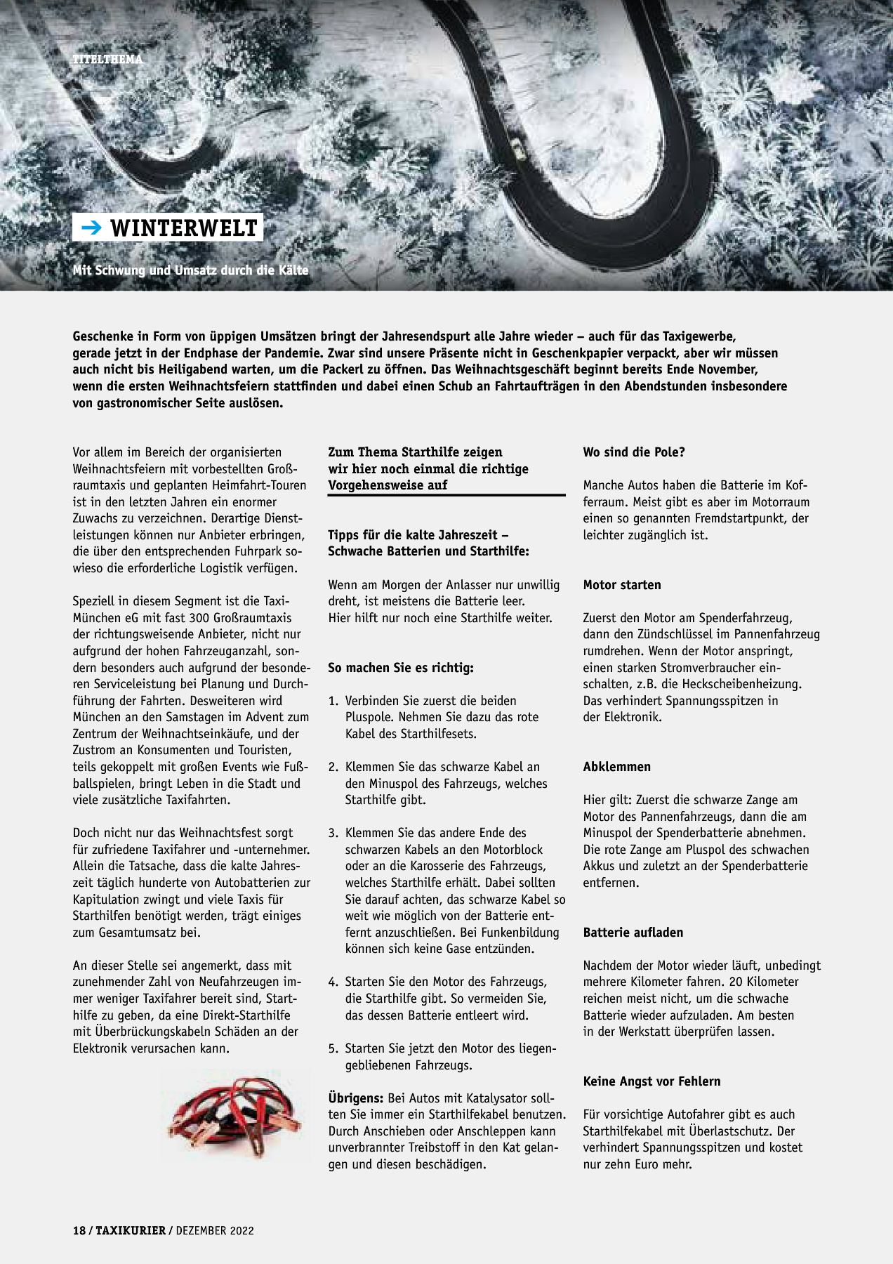 Originalseite 18 der Ausgabe Taxikurier Dezember 2022