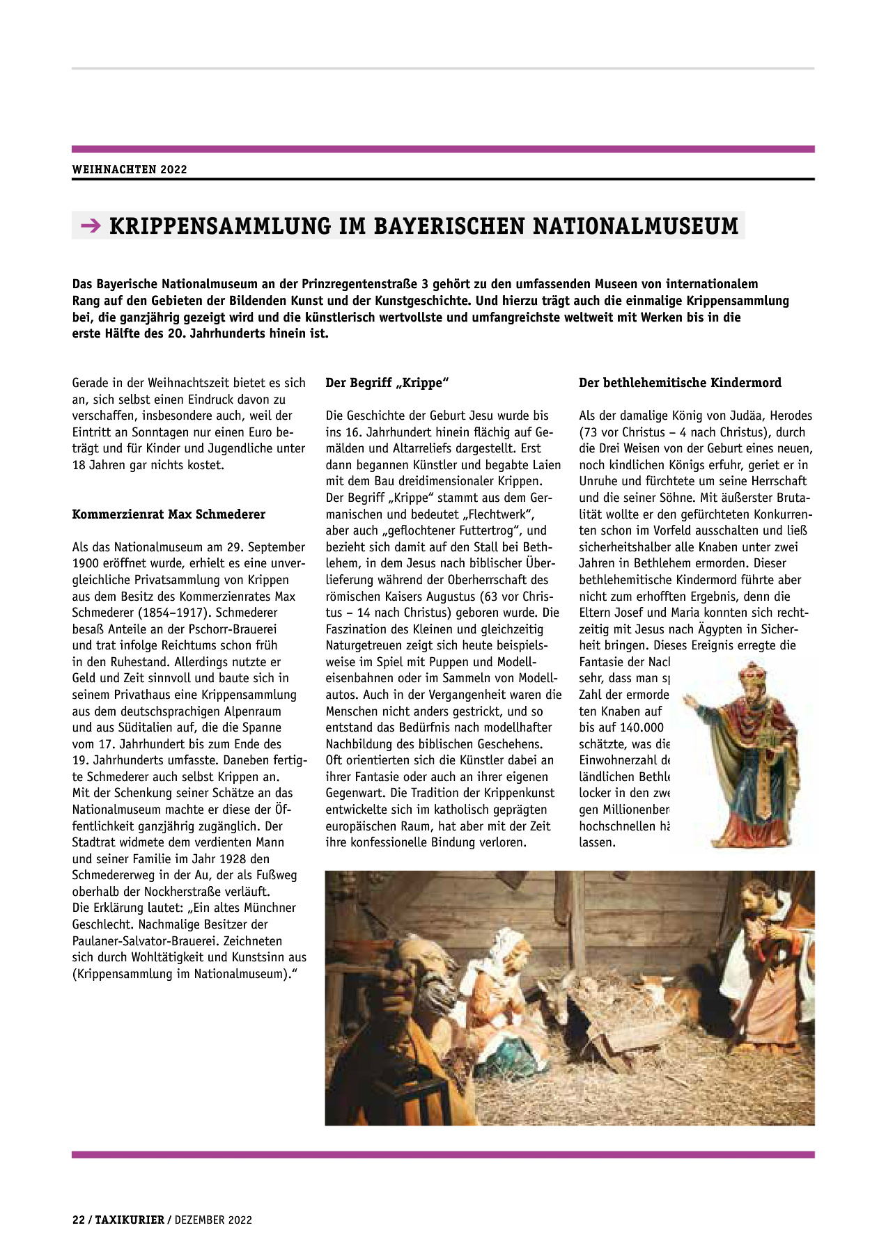 Originalseite 22 der Ausgabe Taxikurier Dezember 2022