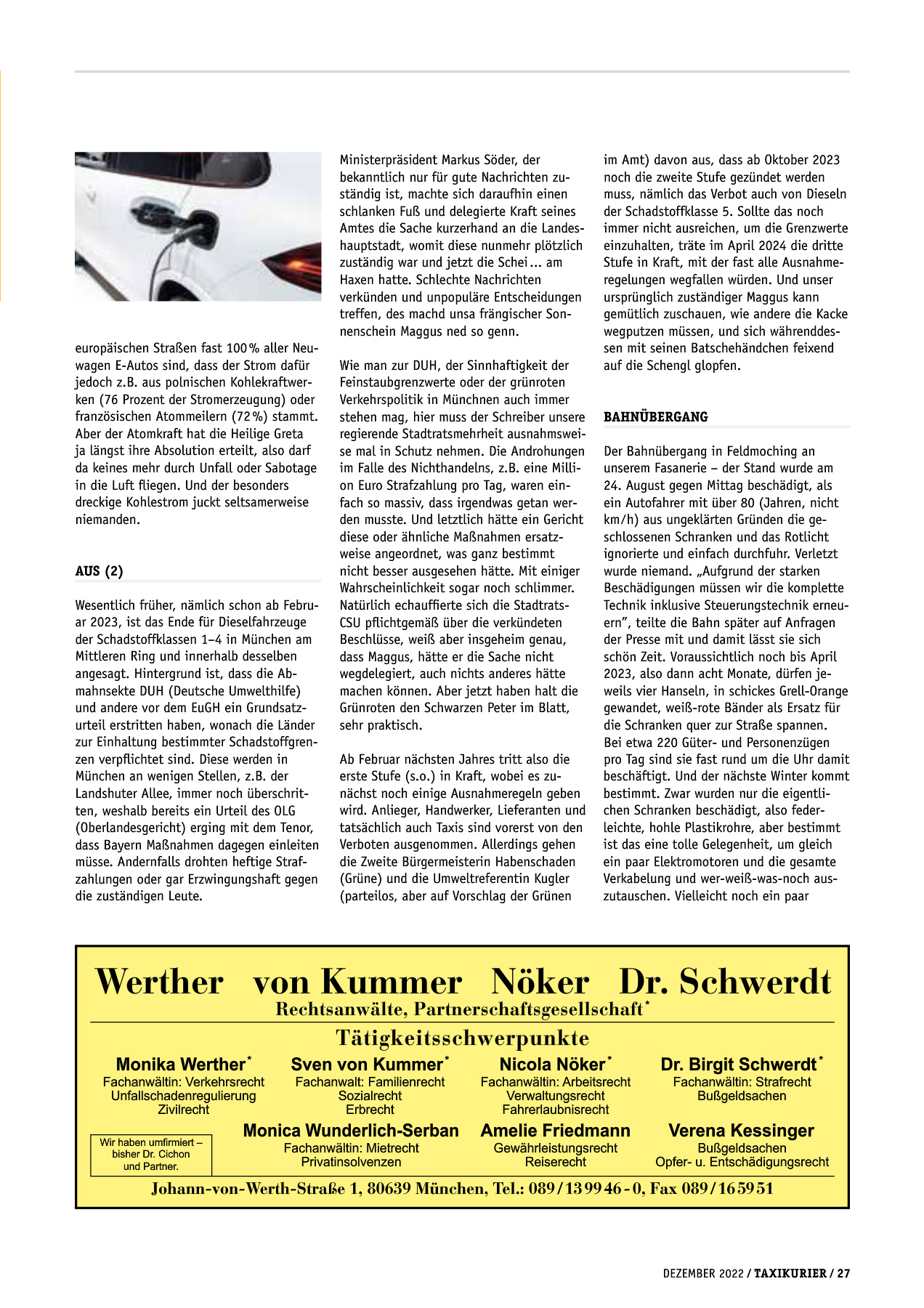 Originalseite 27 der Ausgabe Taxikurier Dezember 2022
