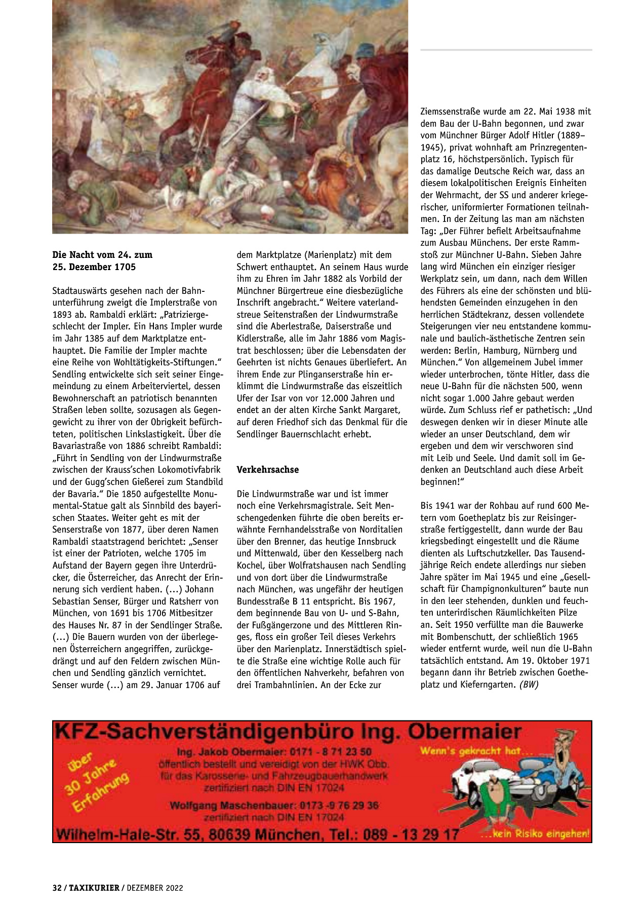 Originalseite 32 der Ausgabe Taxikurier Dezember 2022