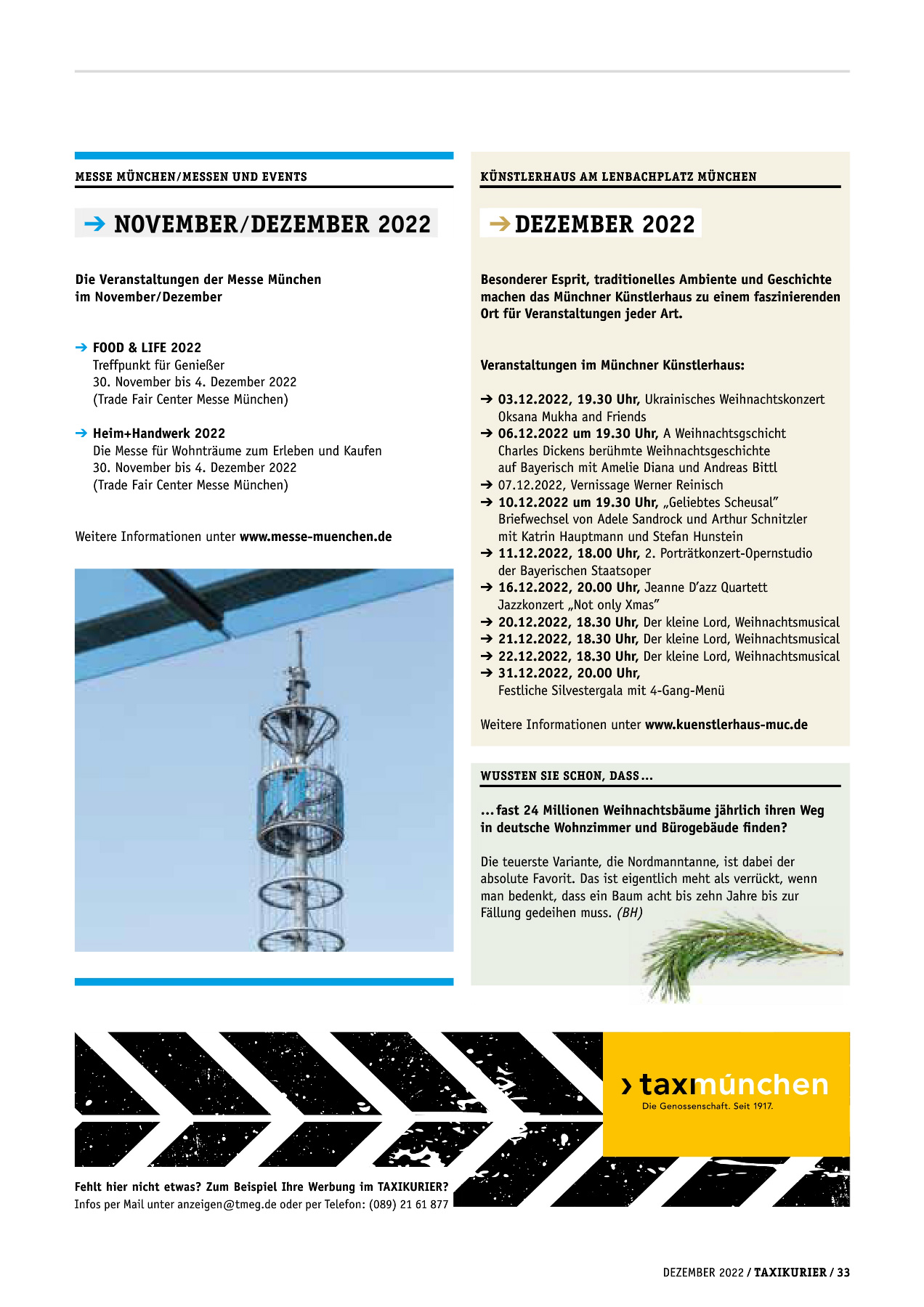 Originalseite 33 der Ausgabe Taxikurier Dezember 2022