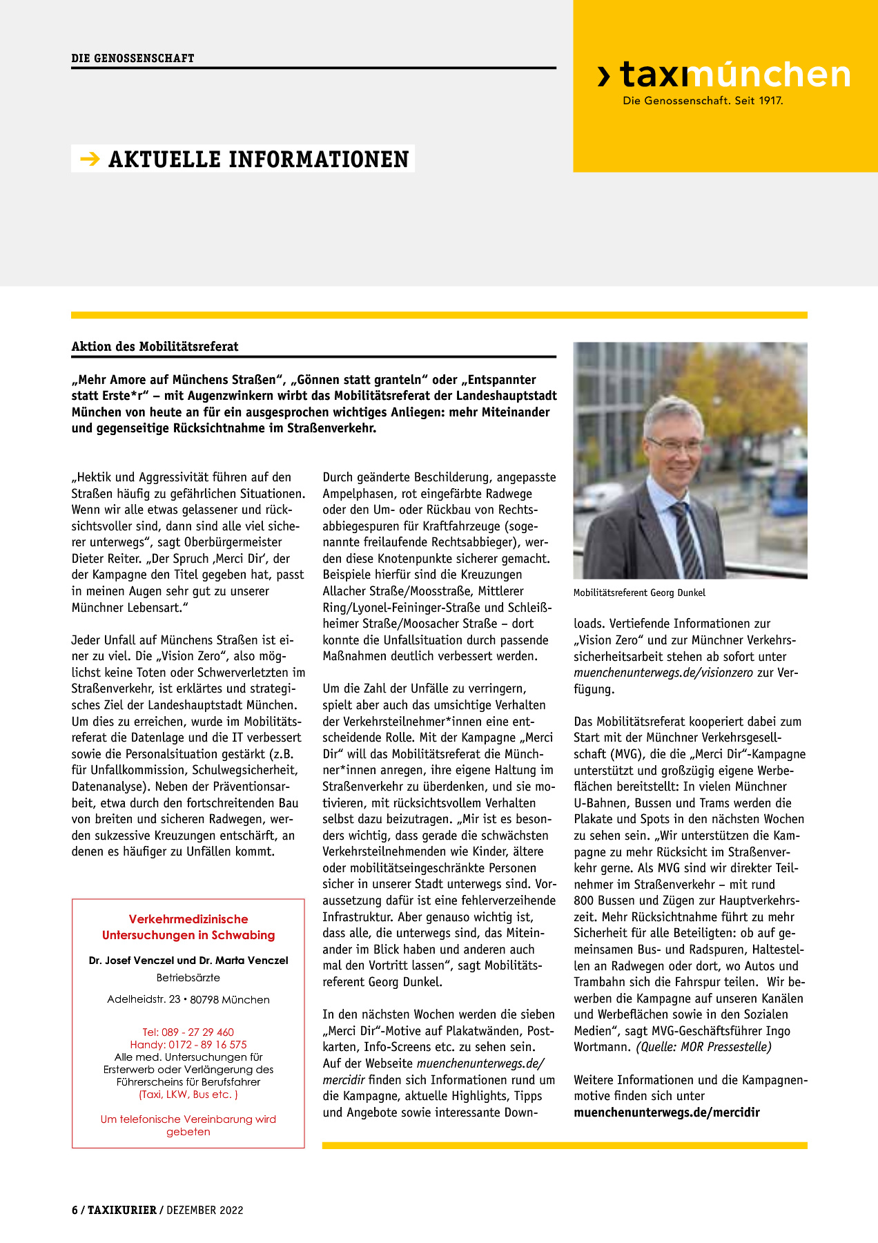 Originalseite 6 der Ausgabe Taxikurier Dezember 2022